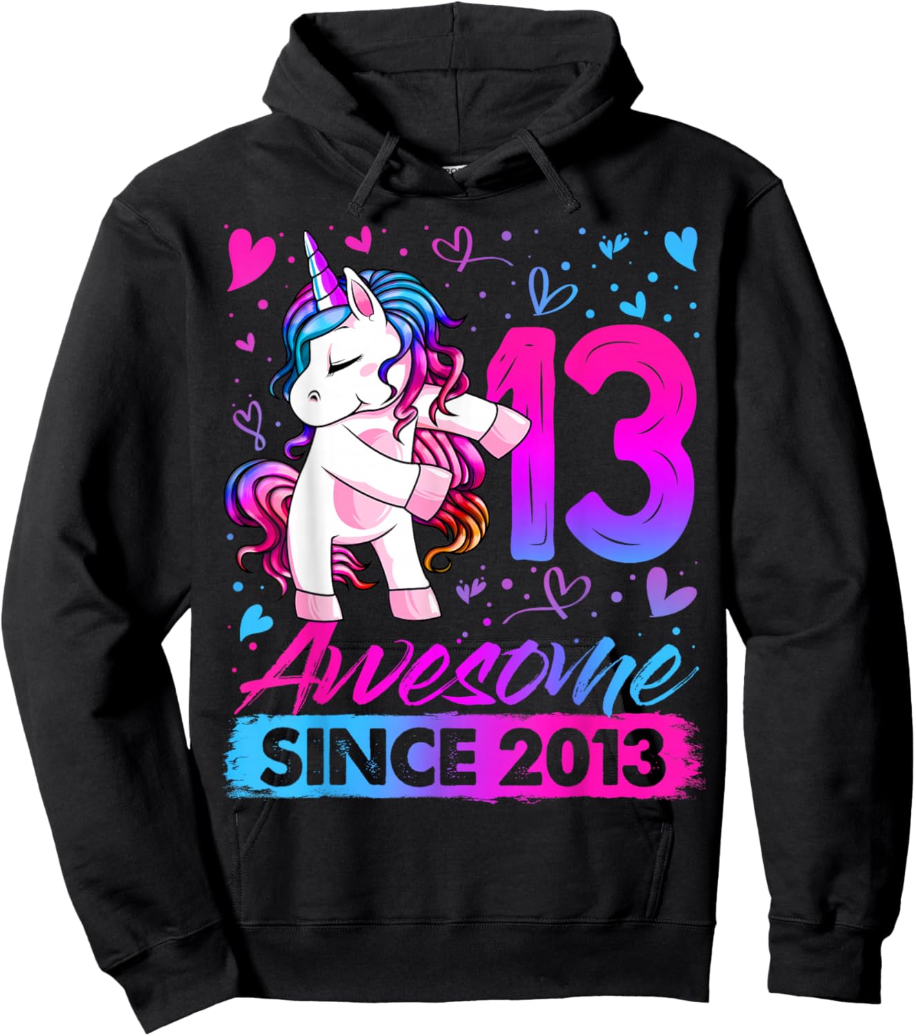13th Birthday Shirt Girl 13 Year Old Gifts 13 Birthday Girl Hoodie - Hoodie | Black