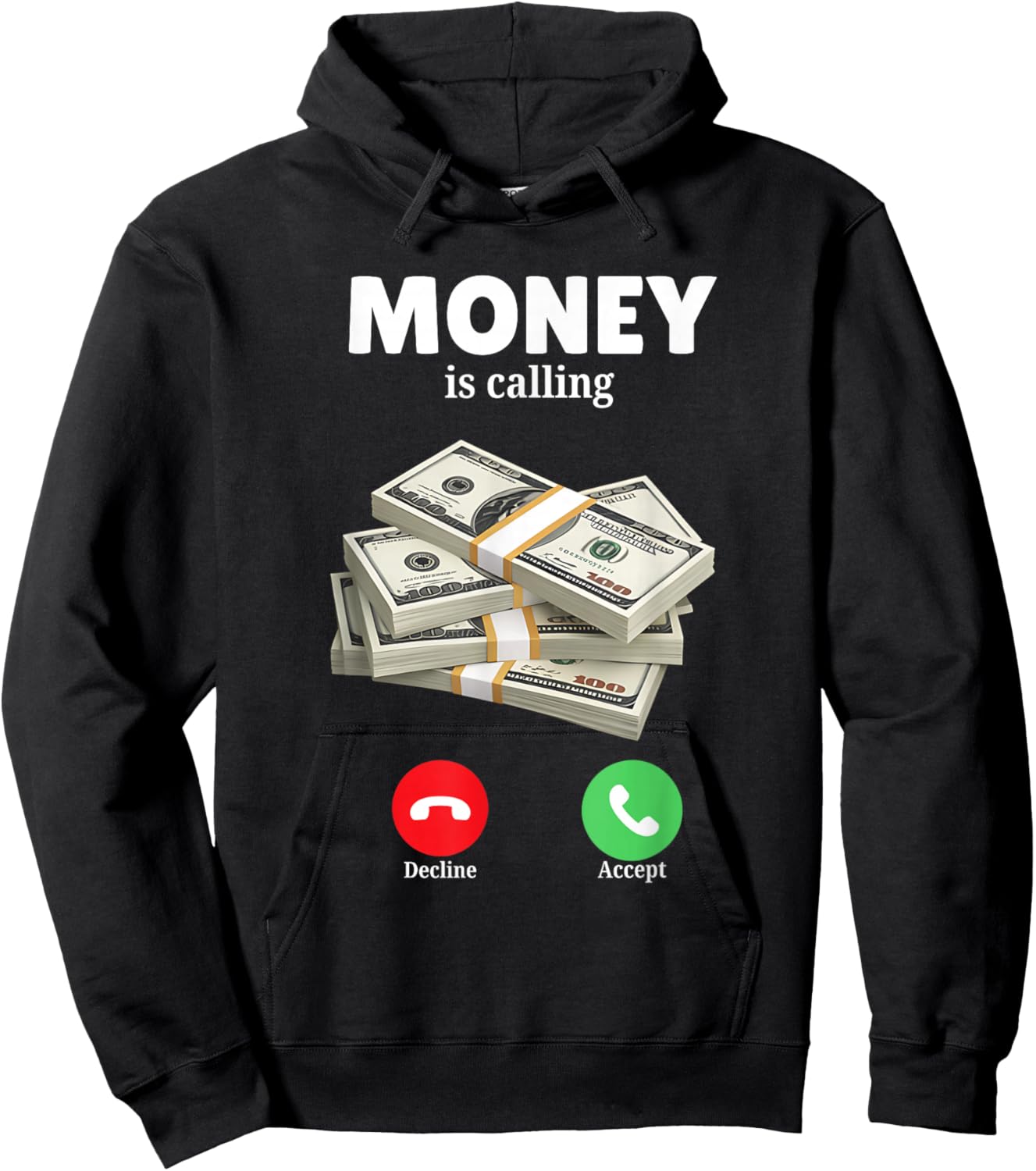 Money is Calling Fun Graphic for Money Lovers and Dreamers Hoodie - Hoodie | Black