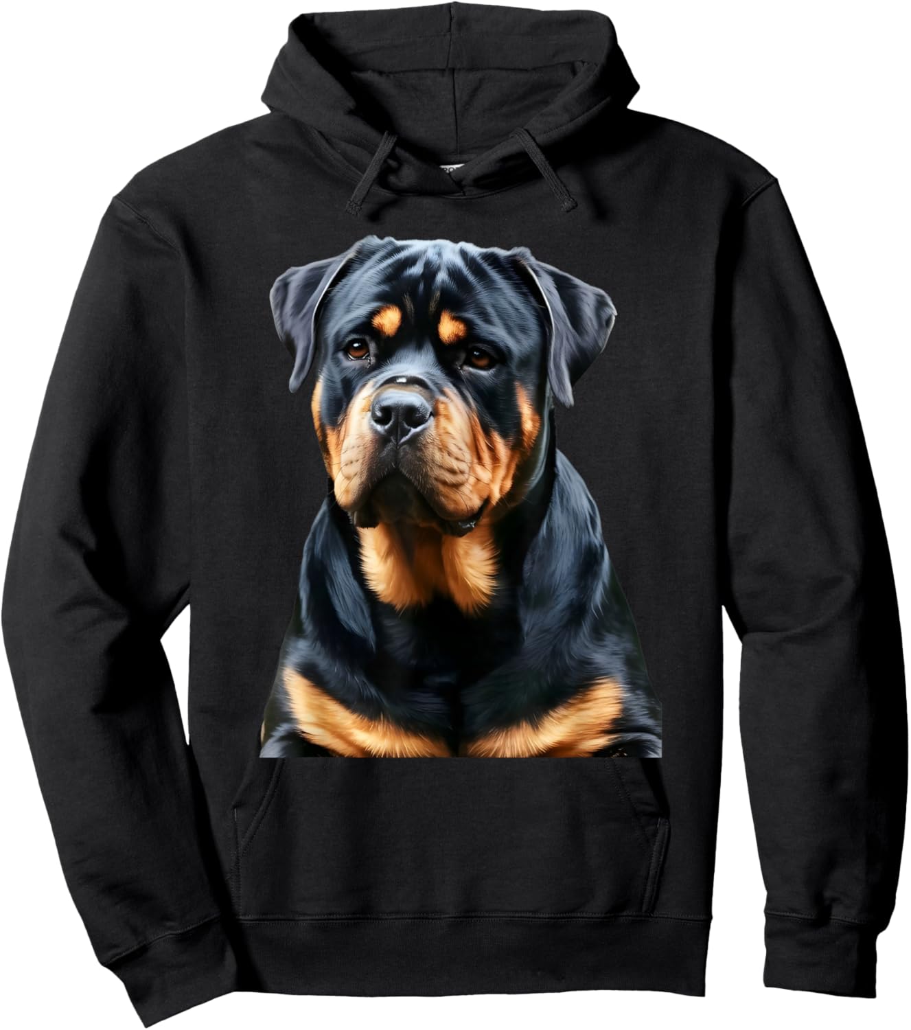 Realistic Rottweiler Dog Portrait for Dog Lovers Hoodie - Hoodie | Black
