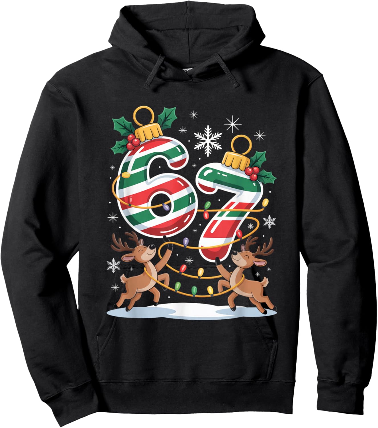 Christmas 67 Funny Xmas Six Seven Ugly Sweater 6-7 Hoodie - Hoodie | Black
