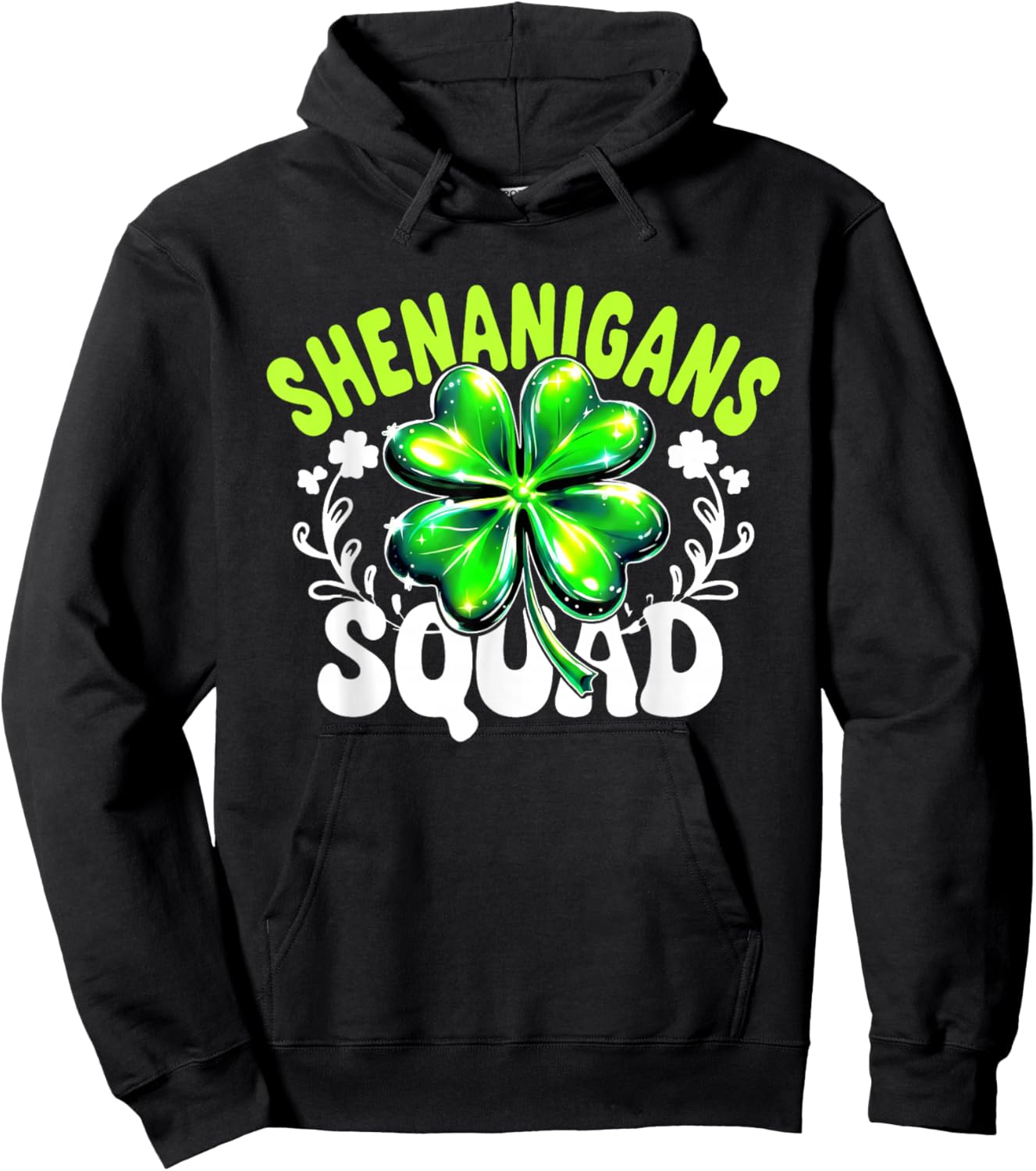 Shenanigans Squad Cute Gnome Irish Shamrock St Patrick’s Day Hoodie - Hoodie | Black