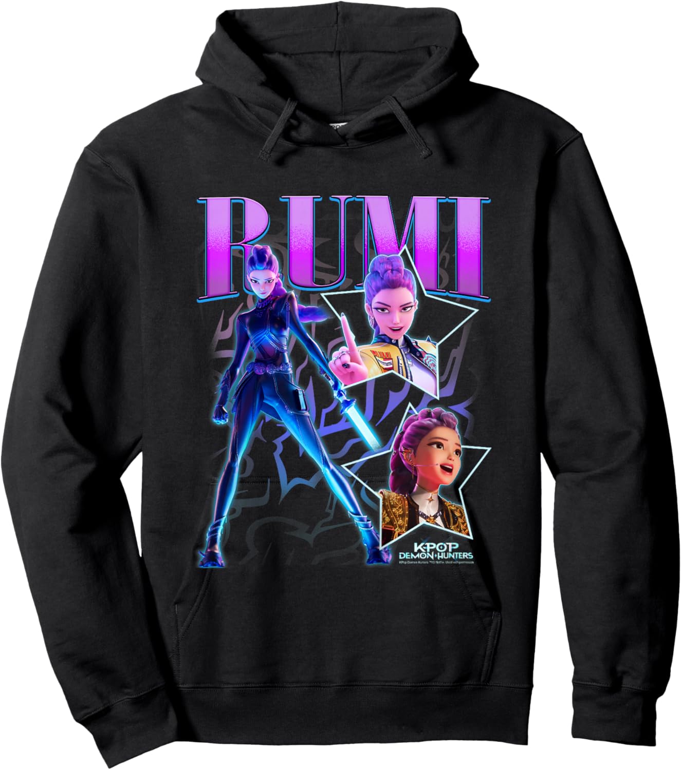Kpop Demon Hunters Halloween Rumi Showcase Y2K Style Poster Hoodie - Hoodie | Black
