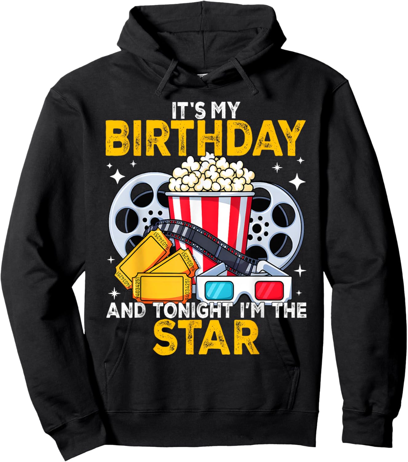Birthday Party Theme Family Movie Night Boys Girls Hoodie - Hoodie | Black