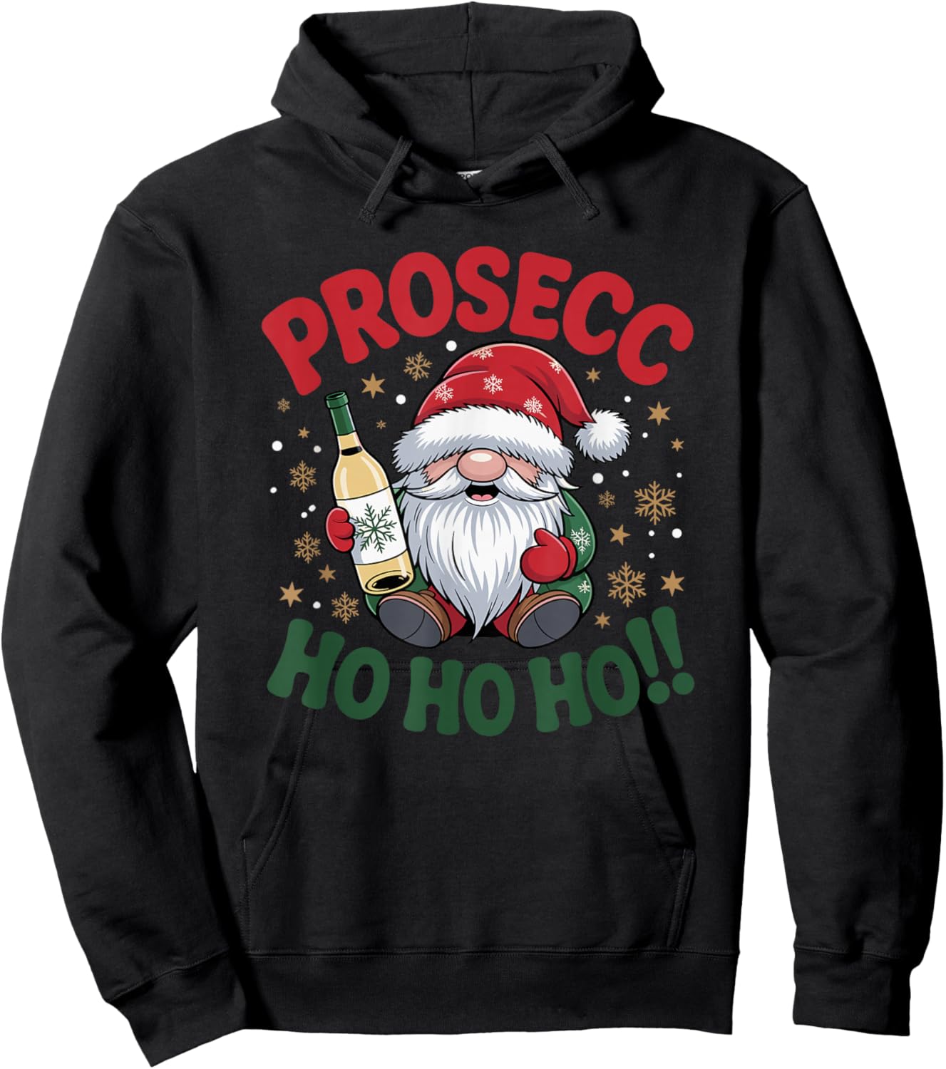 Prosecco Wine Christmas Gnome Prosecc-Ho-Ho-Ho Hoodie - Hoodie | Black