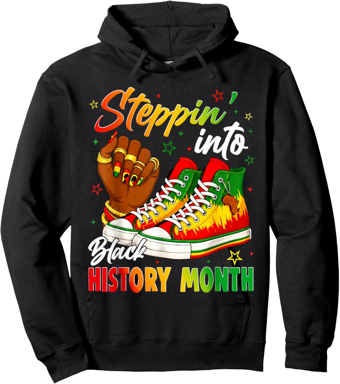 Stepping Into Sneakers Black History Month Black Girls Hoodie - Hoodie | Black