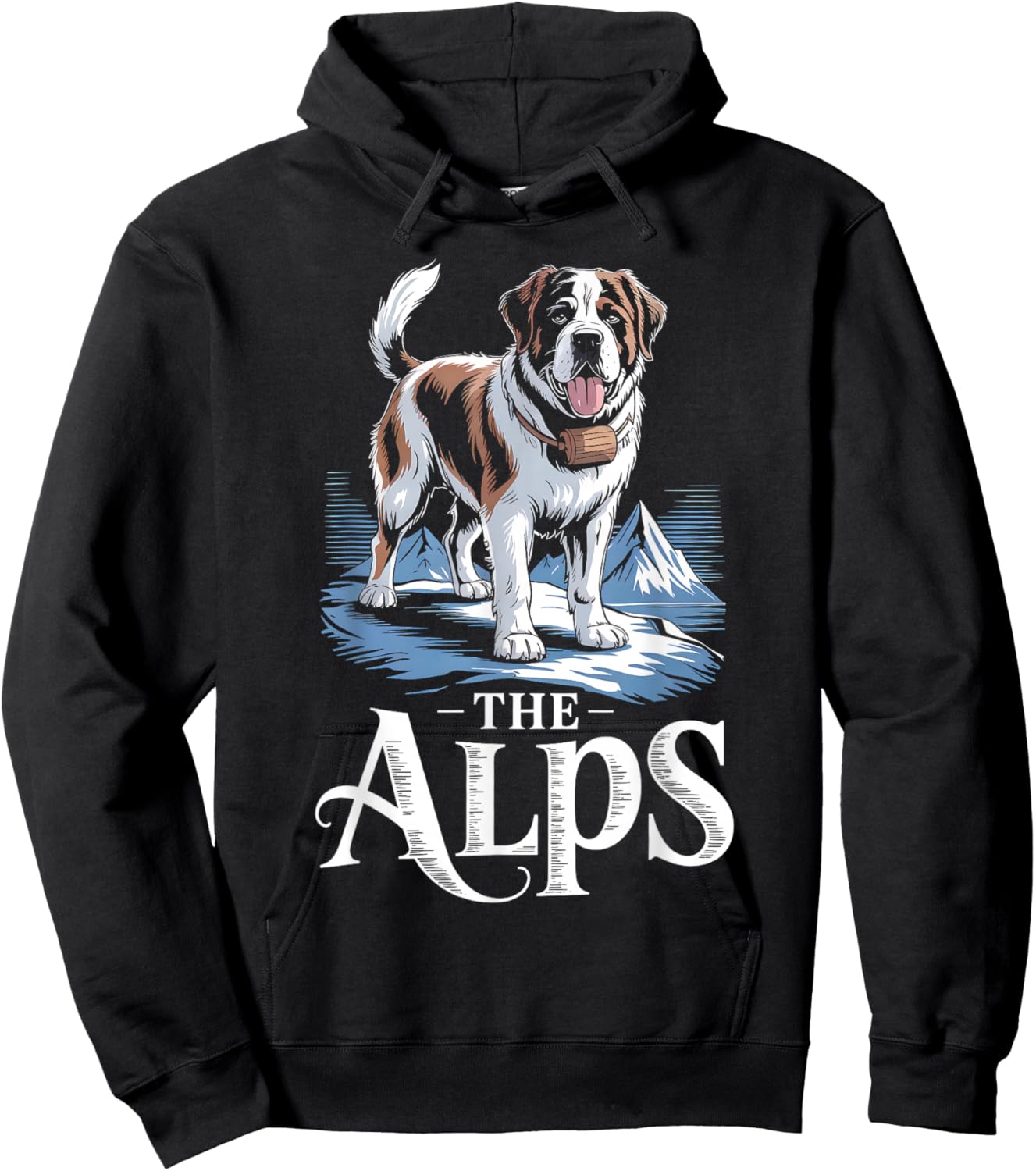 St. Bernard Rescue Puppy Switzerland Winter Hiking Souvenir Hoodie - Hoodie | Black