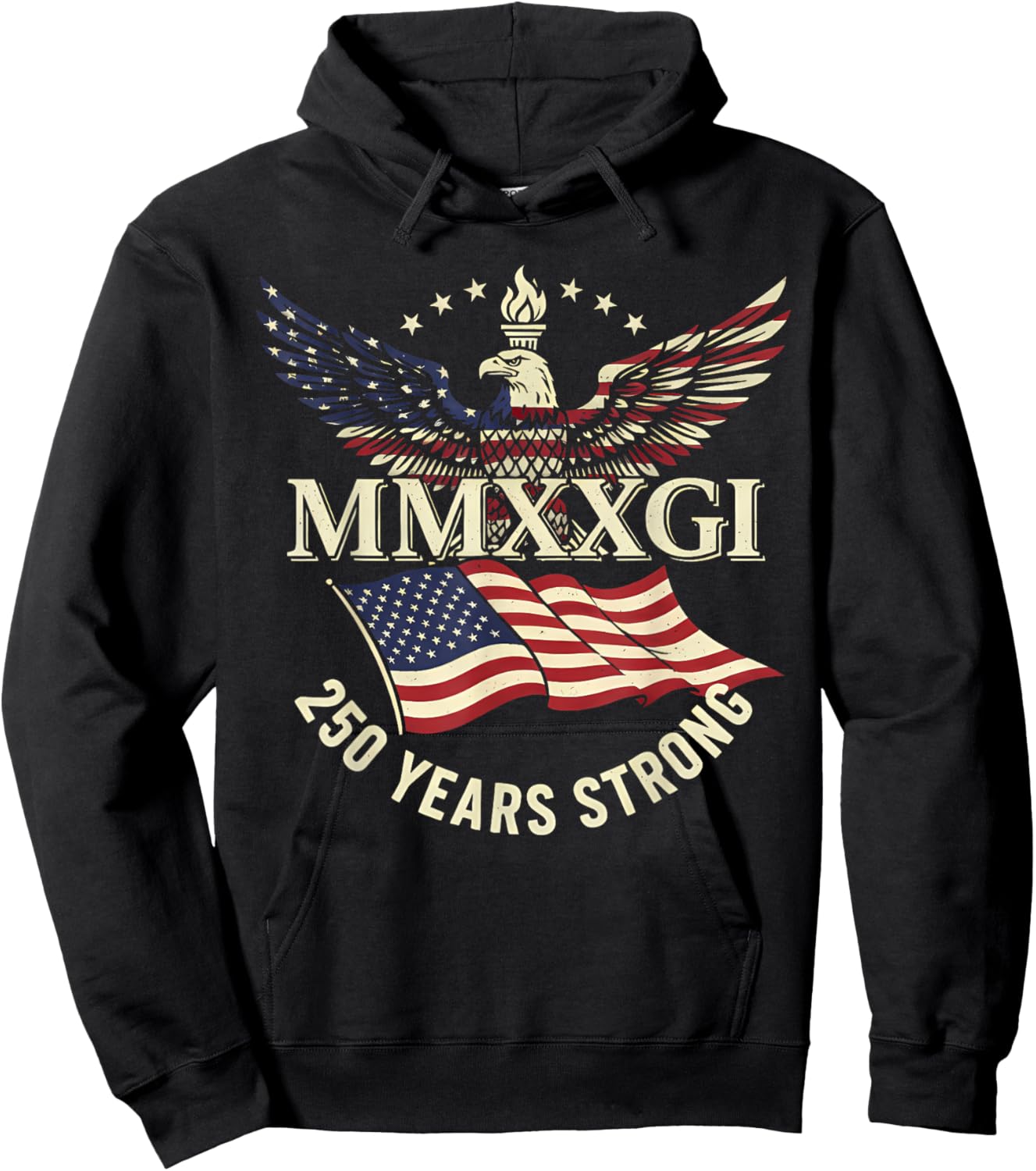 Flag Vintage 250 Years American 1776 2026 250th USA Birthday Hoodie - Hoodie | Black