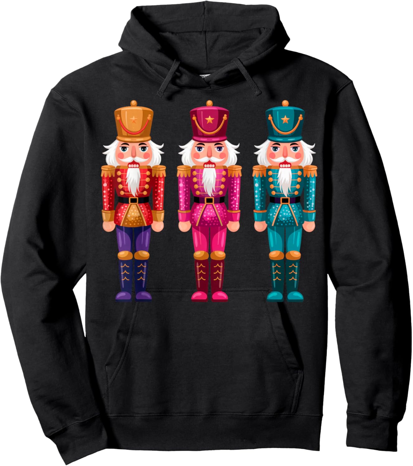 Nutcracker Christmas 2025 Xmas Pajamas Women Kids Hoodie - Hoodie | Black