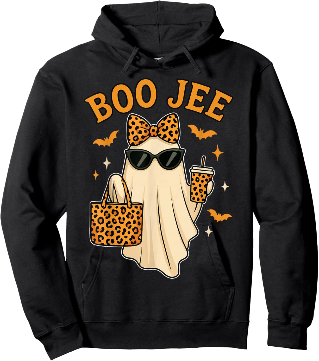 Boojee Ghost Halloween Shirt Women Girls Boo JEE Ghost Kids Hoodie - Hoodie | Black