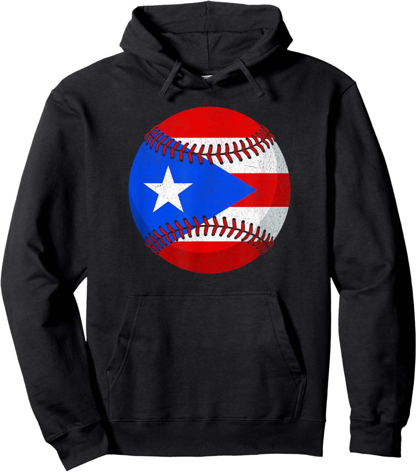 Puerto Rico Baseball Flag Design Boricua Beisbol Fan Gear Hoodie - Hoodie | Black