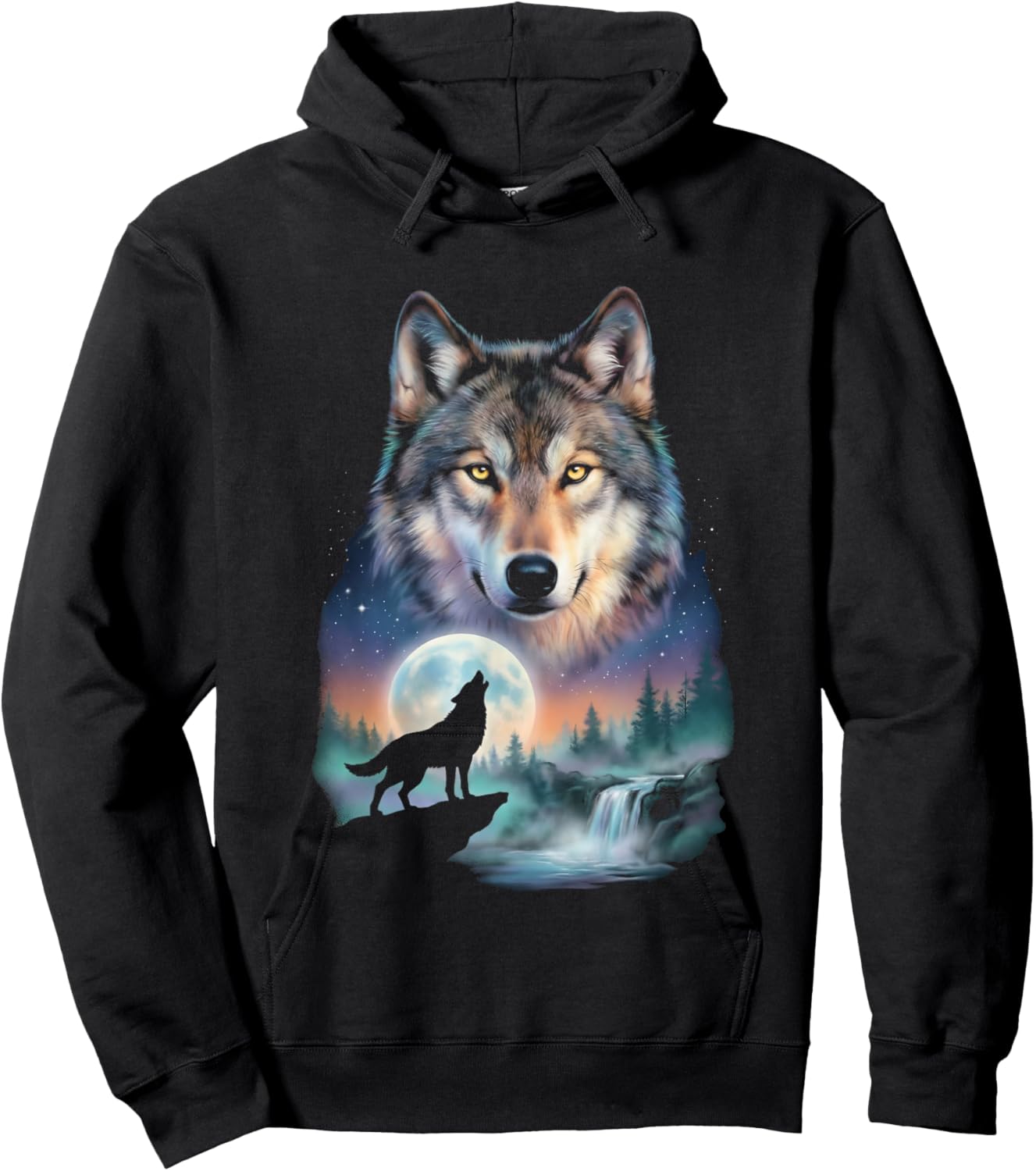 Howling Wolf Amazing Animal Graphic Wolf Hoodie - Hoodie | Black