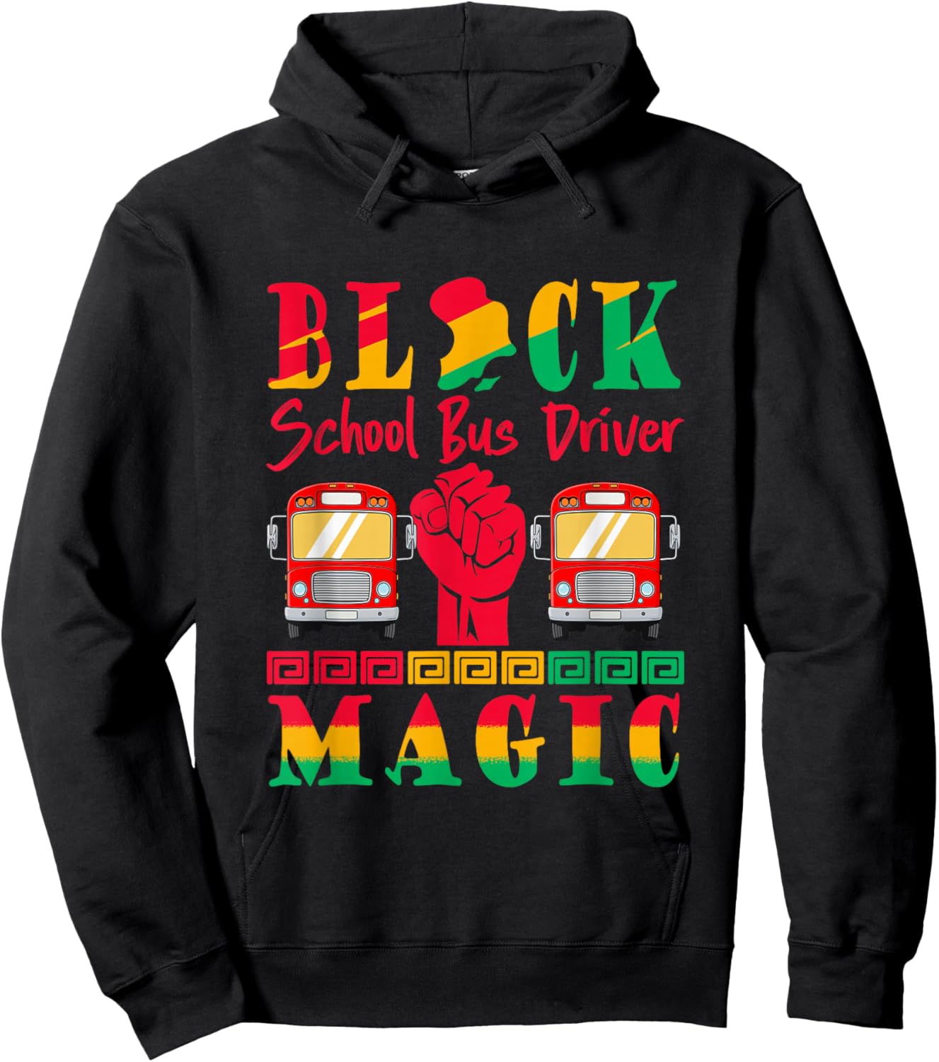 School Bus Driver Proud Black History Month Afro Job Team Hoodie - Hoodie | Black