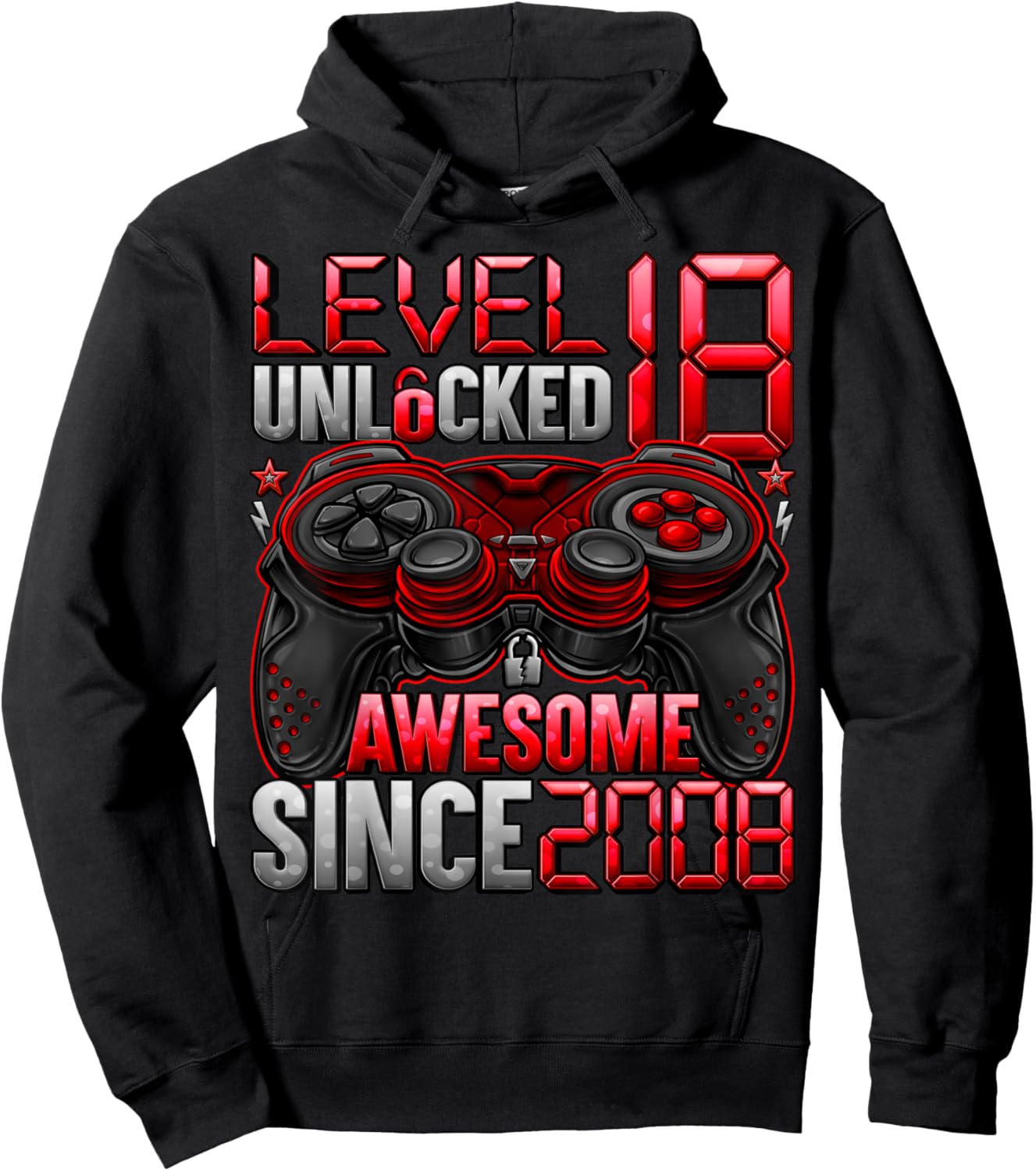 Level 18 Unlocked 18 Year Old Gifts Boys 18th Birthday Boy Hoodie - Hoodie | Black