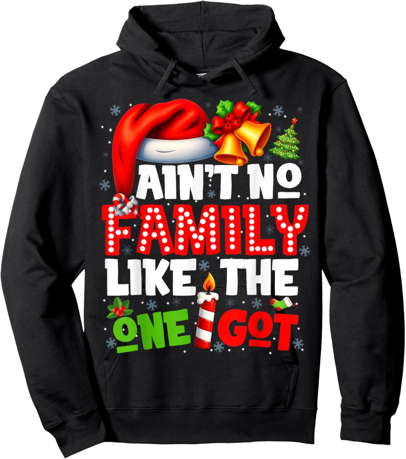 Family Matching Christmas 2025 Funny Pajamas PJs Outfit Gift Hoodie - Hoodie | Black
