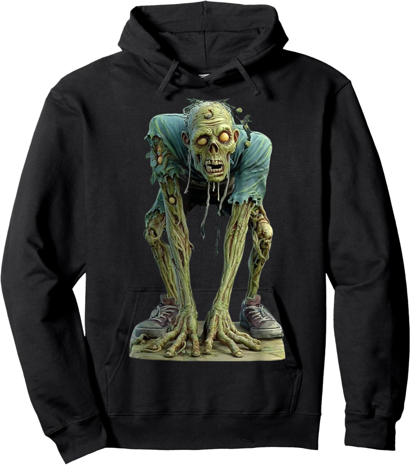 Creepy Zombie Graphic-Undead Horror Halloween Scary Monster Hoodie - Hoodie | Black