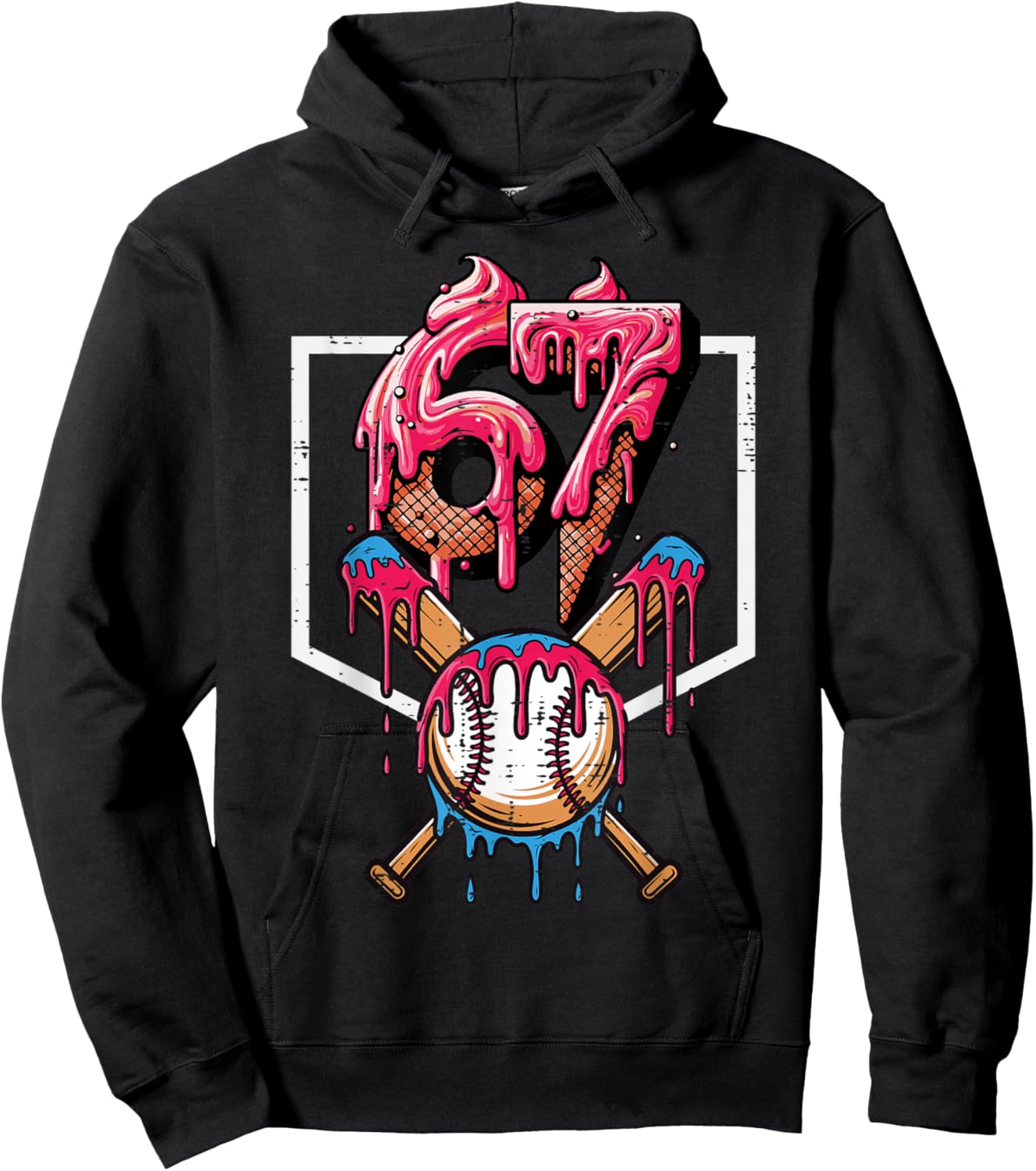67 Meme Funny 6 7 Men Women Kids Youth Boys Girls Teen Hoodie - Hoodie | Black