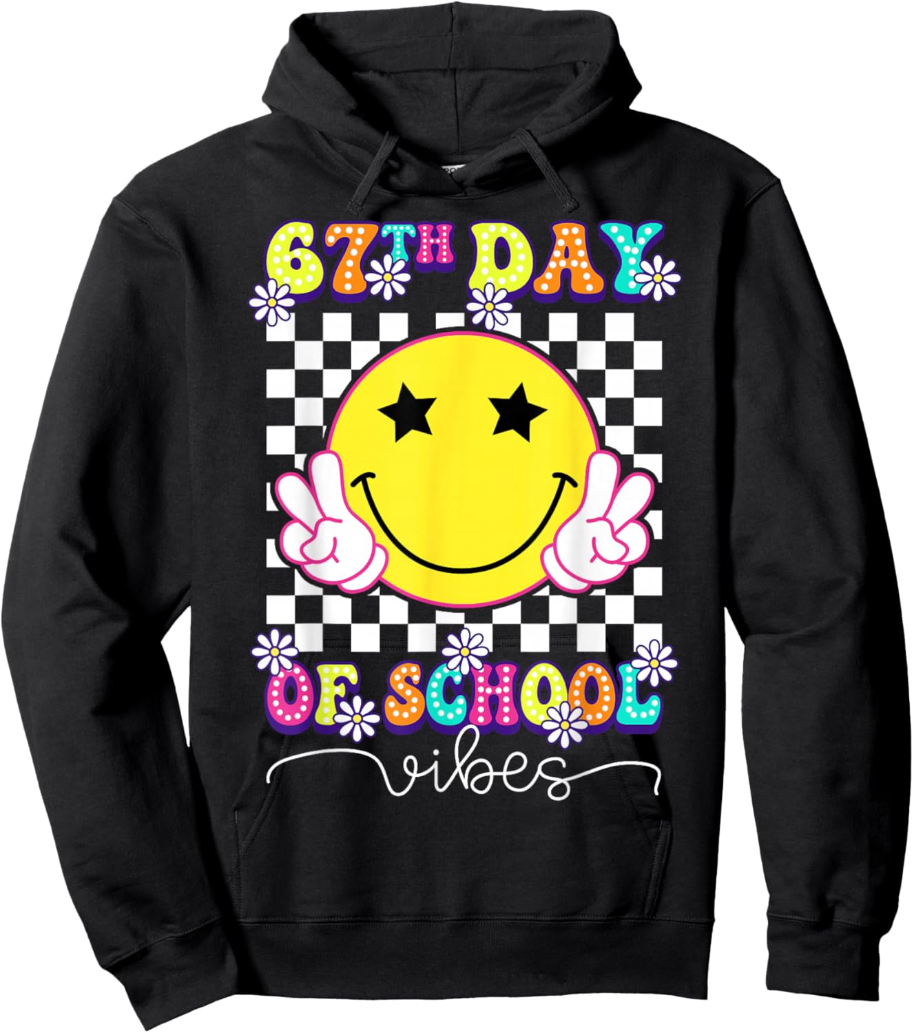 67th Day of School Vibes Funny Six Seven 67 Meme Slang Hoodie - Hoodie | Black