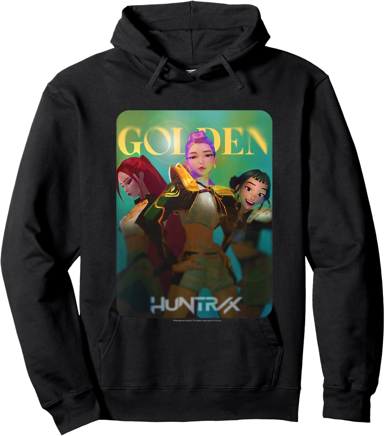 Kpop Demon Hunters Halloween Huntrix Golden Photocard Hoodie - Hoodie | Black