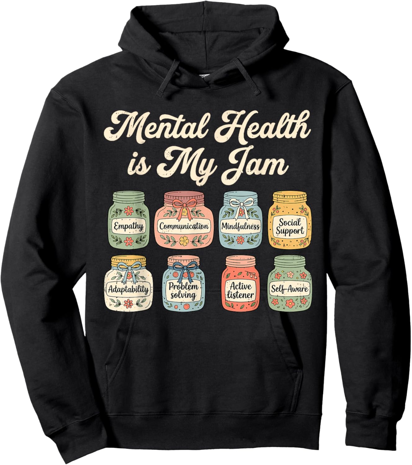Mental Health is My Jam Mental Health Awareness Counselor Hoodie - Hoodie | Black