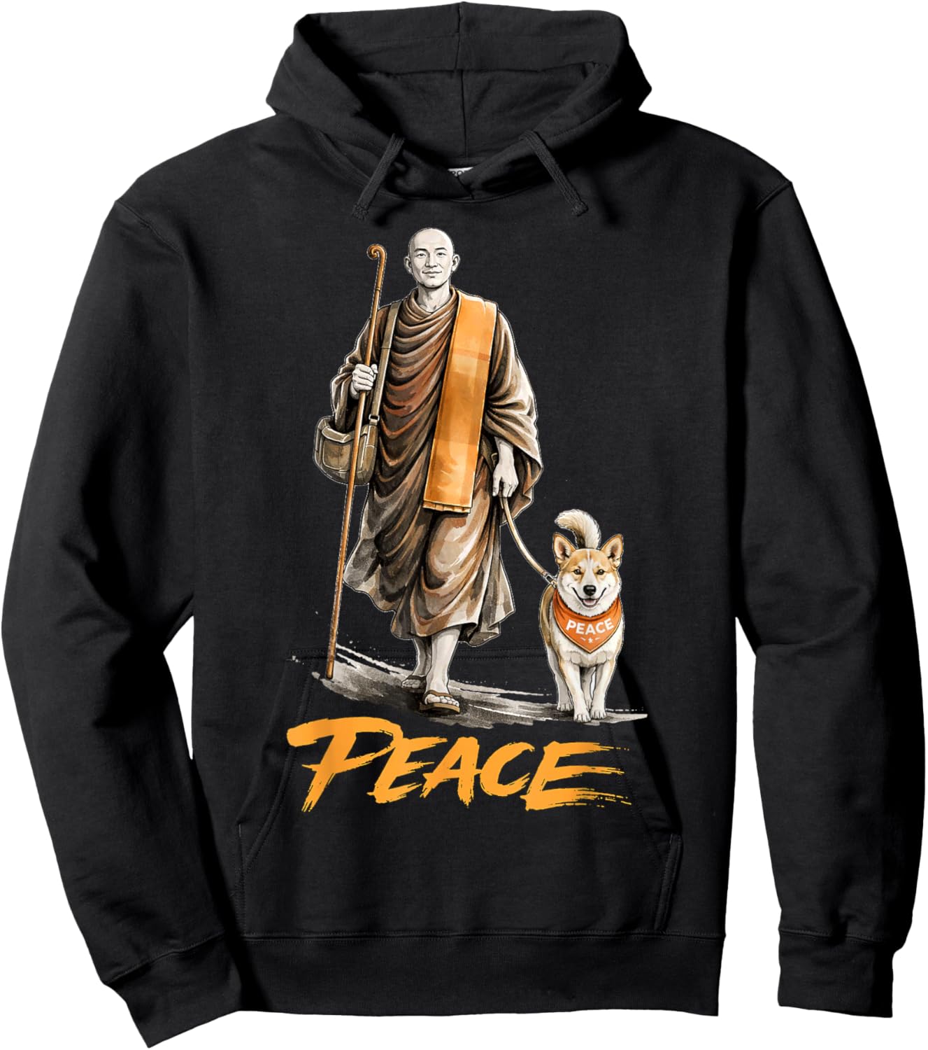 Walk for Peace Zen Buddhists Monks Aloka Dog Men Women Hoodie - Hoodie | Black
