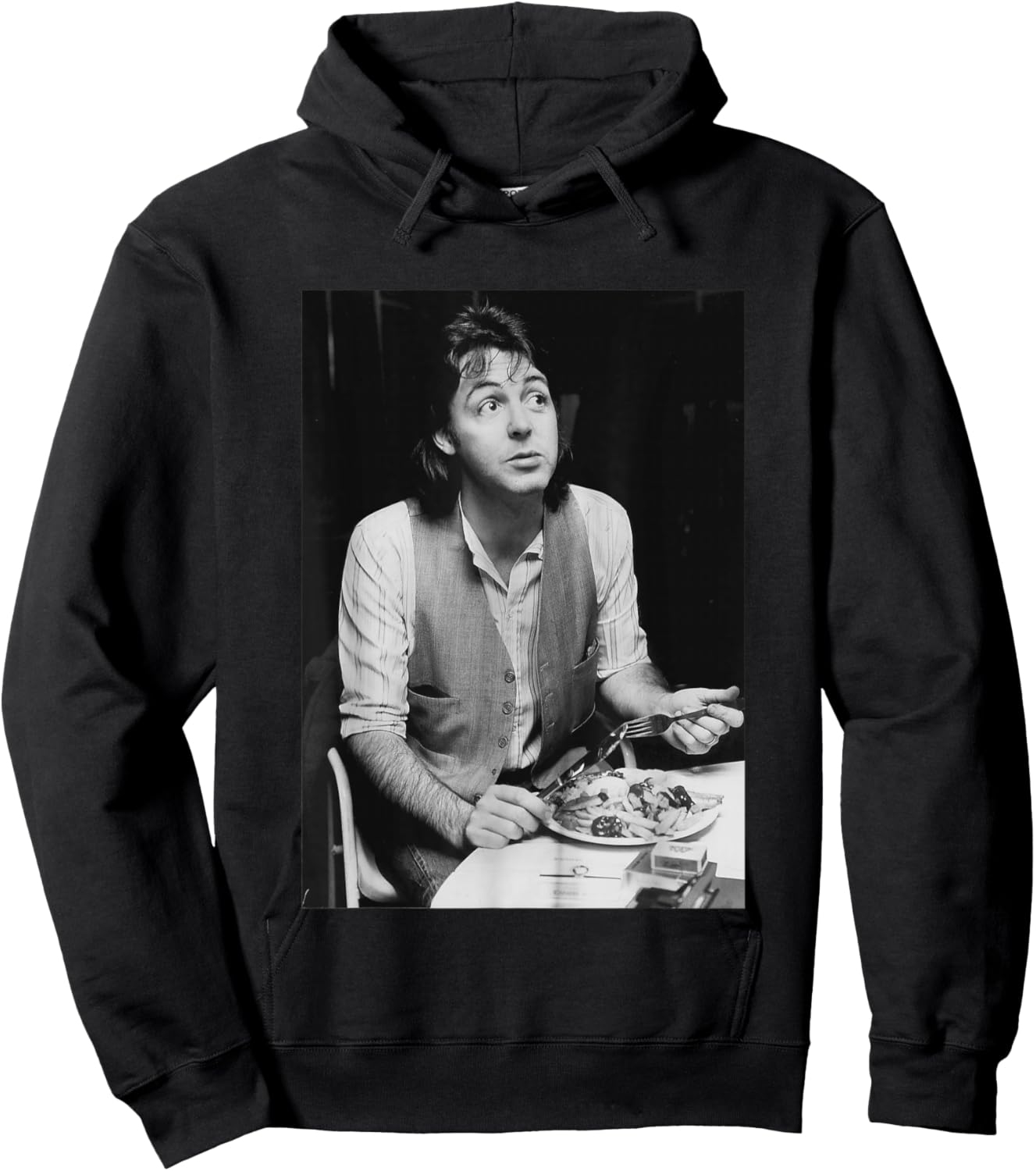 The Beatles Sir Paul McCartney Eating 1977 Wings Hoodie - Hoodie | Black