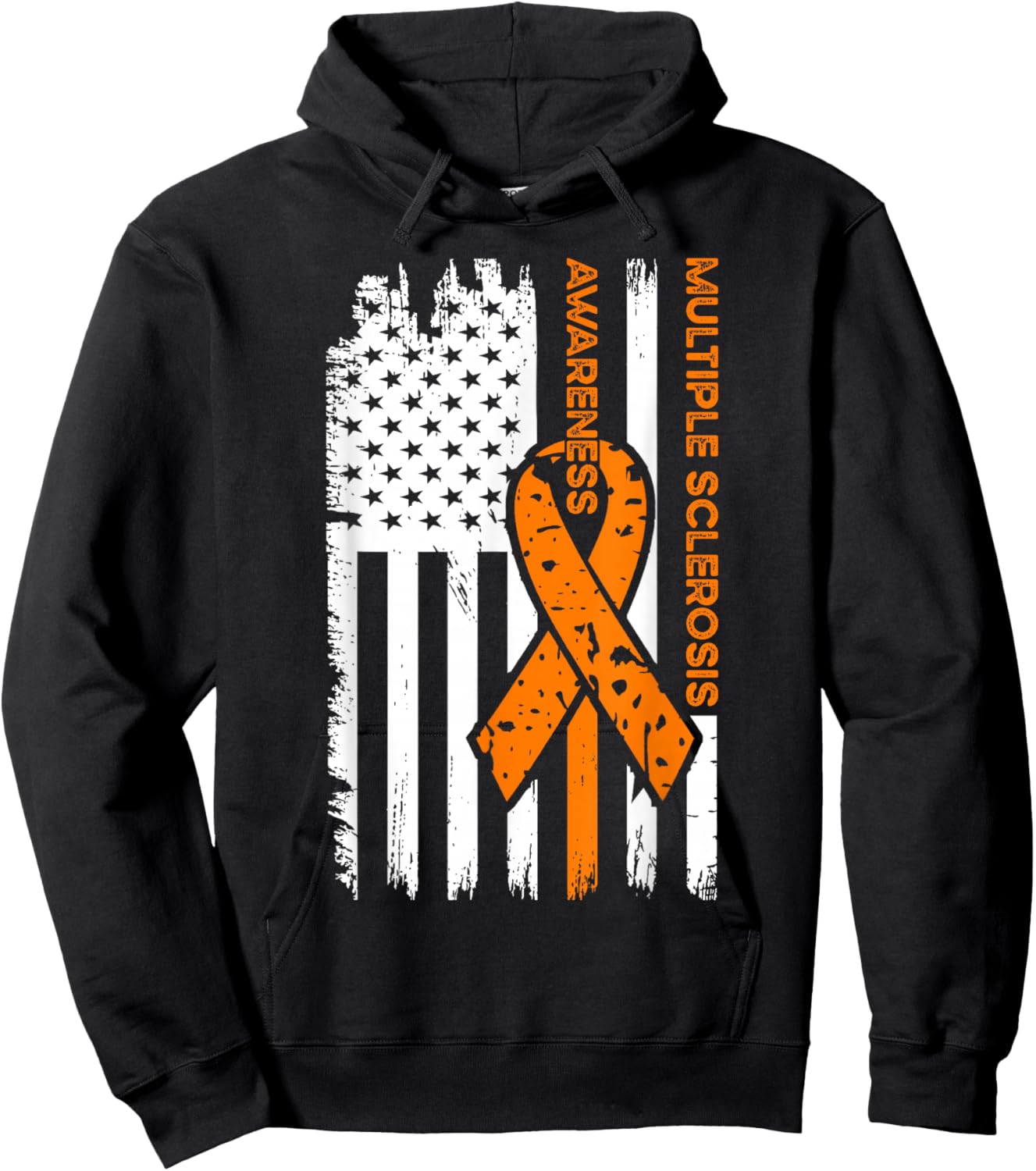 MS Multiple Sclerosis Awareness Flag Hoodie - Hoodie | Black