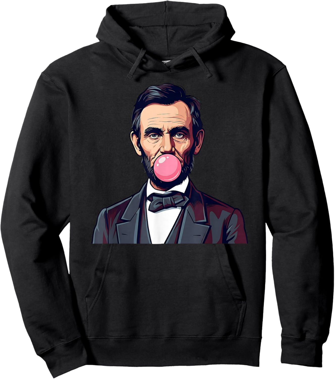 Abraham Lincoln Blowing A Bubble Bubblegum Hoodie - Hoodie | Black