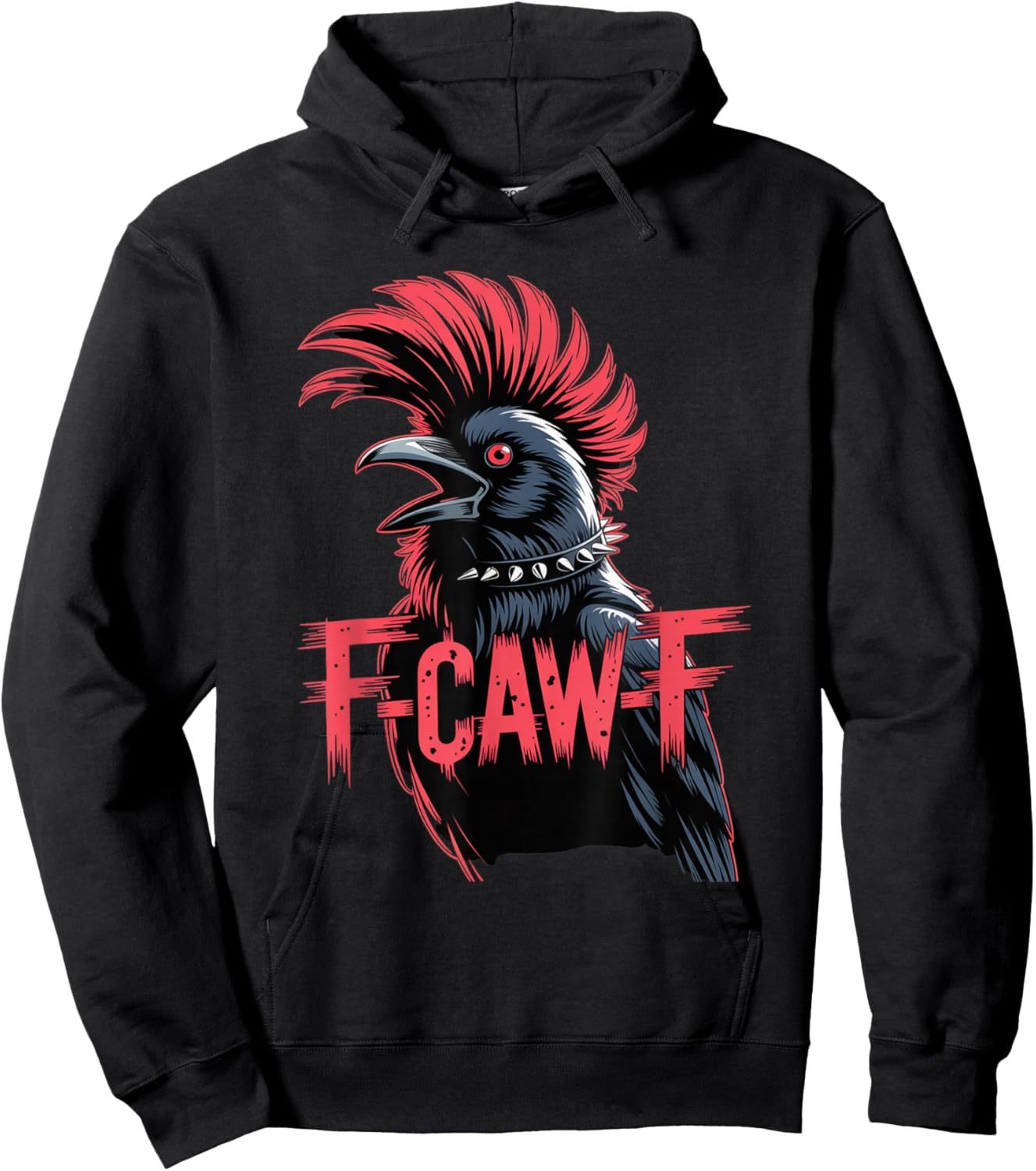 F-Caw-F Crow Funny Gothic Moon Black Bird Halloween Hoodie - Hoodie | Black