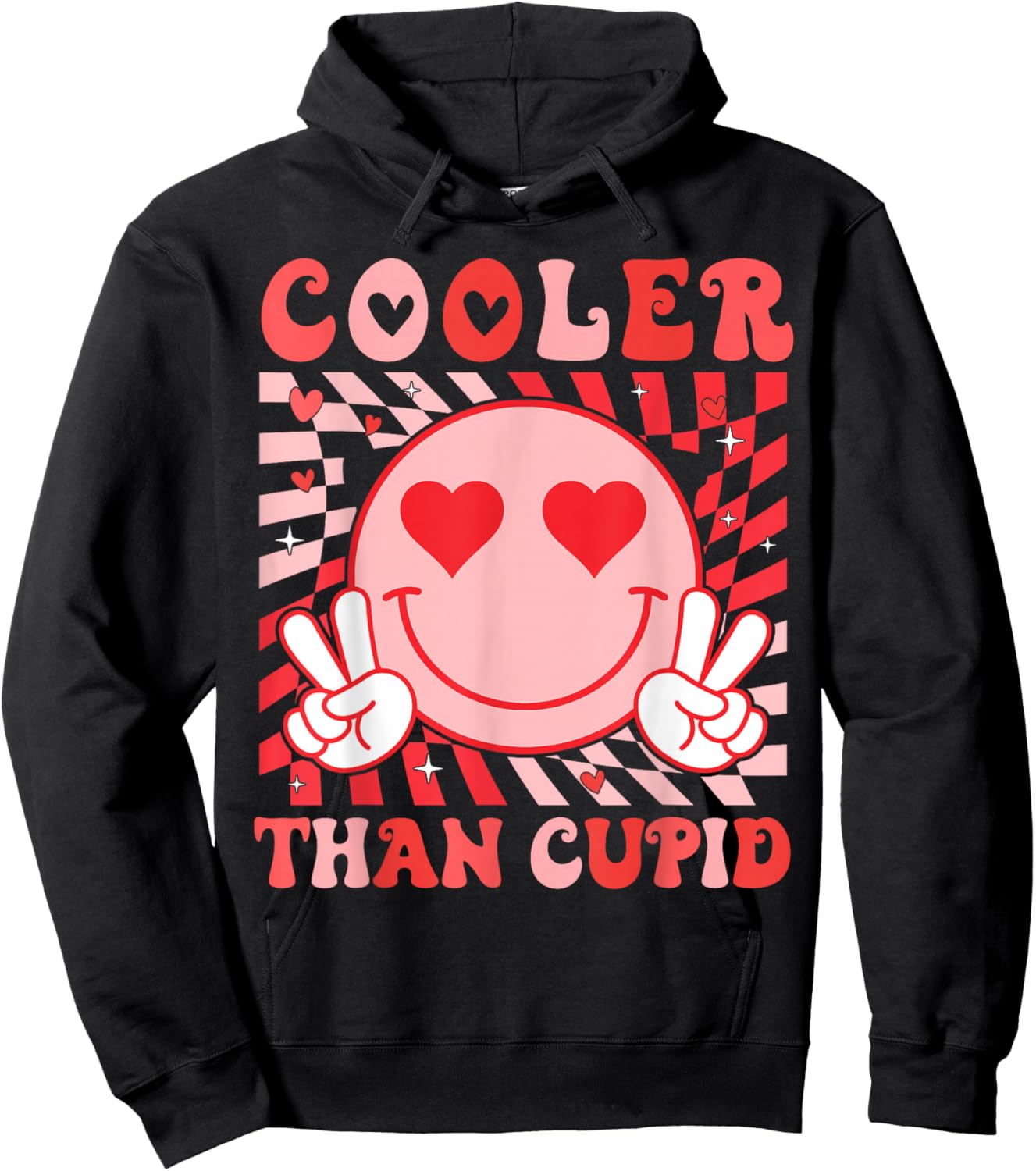 Cooler Than Cupid Valentines Day for Teens Kids Boys Girls Hoodie - Hoodie | Black