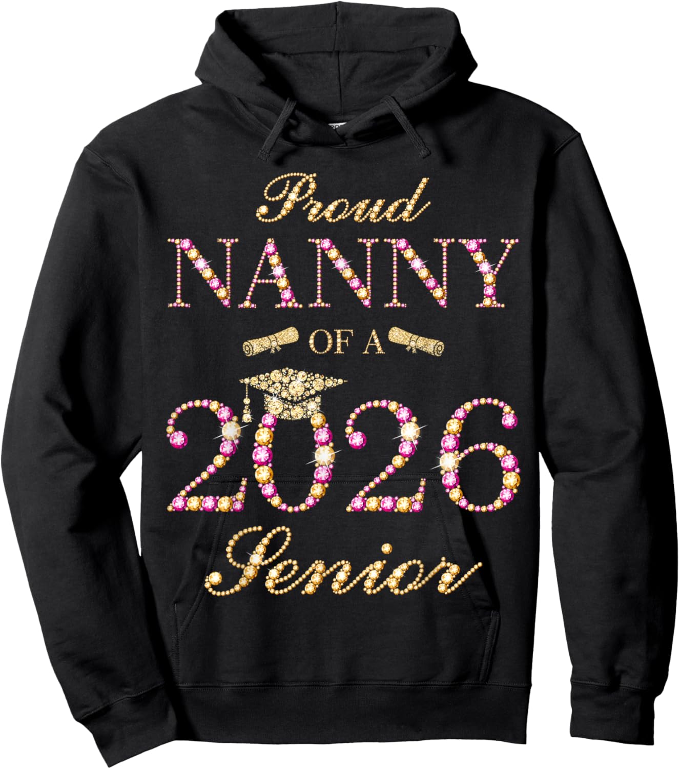 Proud Nanny of A 2026 Senior Graduate Graduation Hoodie - Hoodie | Black