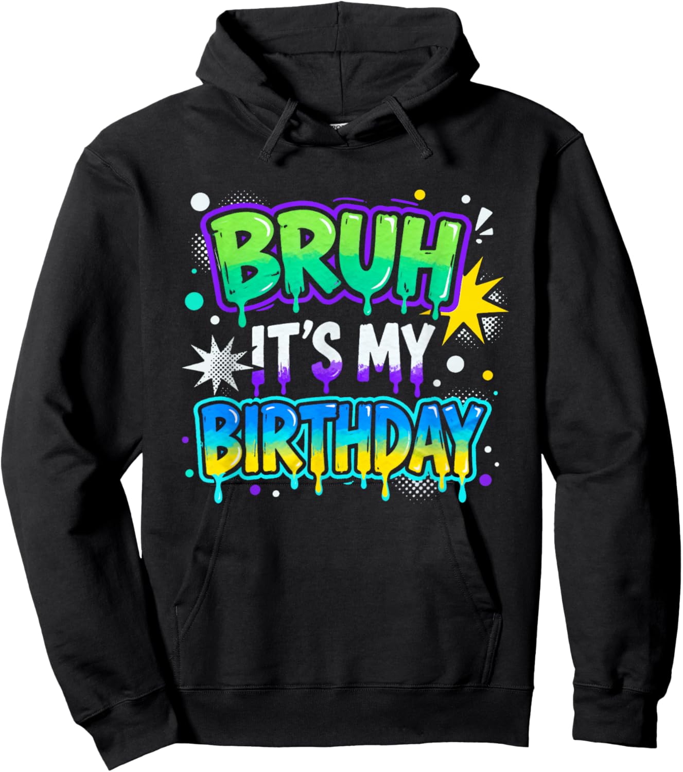Bruh It's My Birthday Boys Kids Teens Gamer Bday Party Hoodie - Hoodie | Black