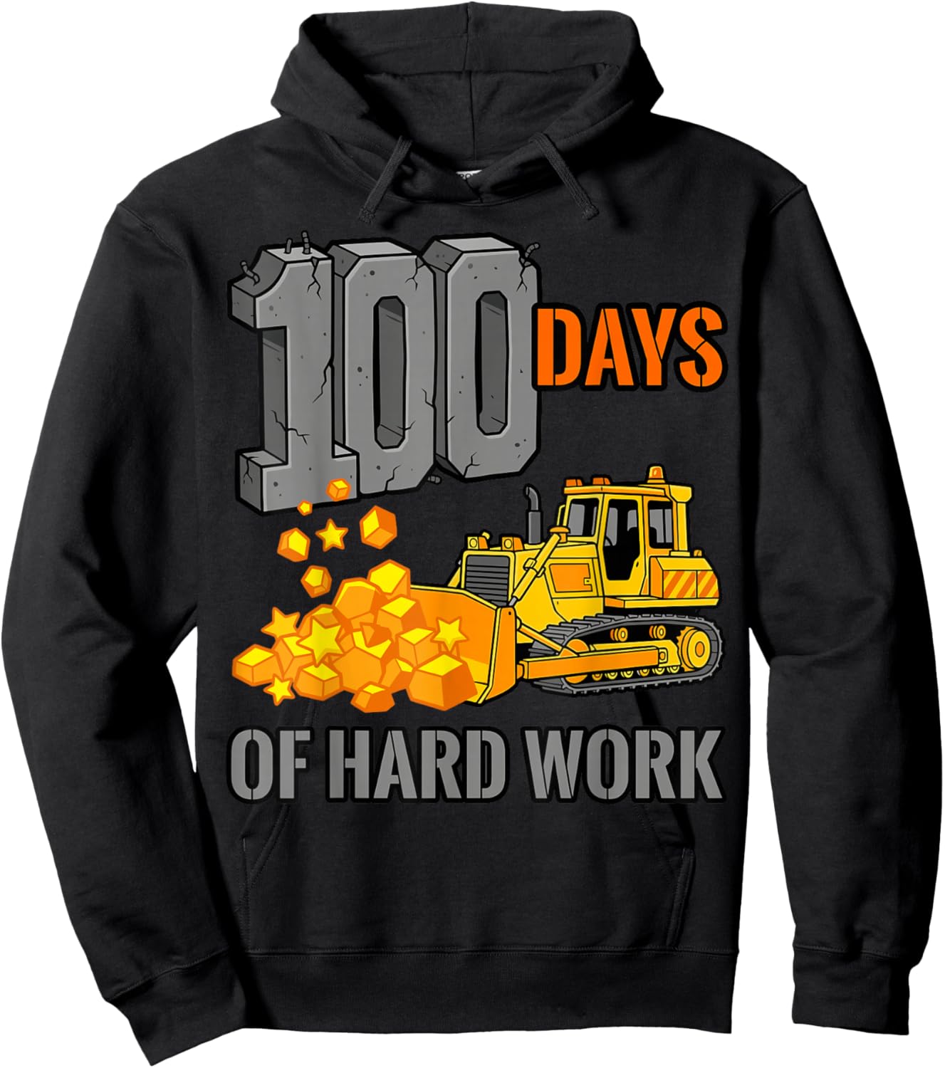 100 Days of School Construction Hoodie - Hoodie | Black