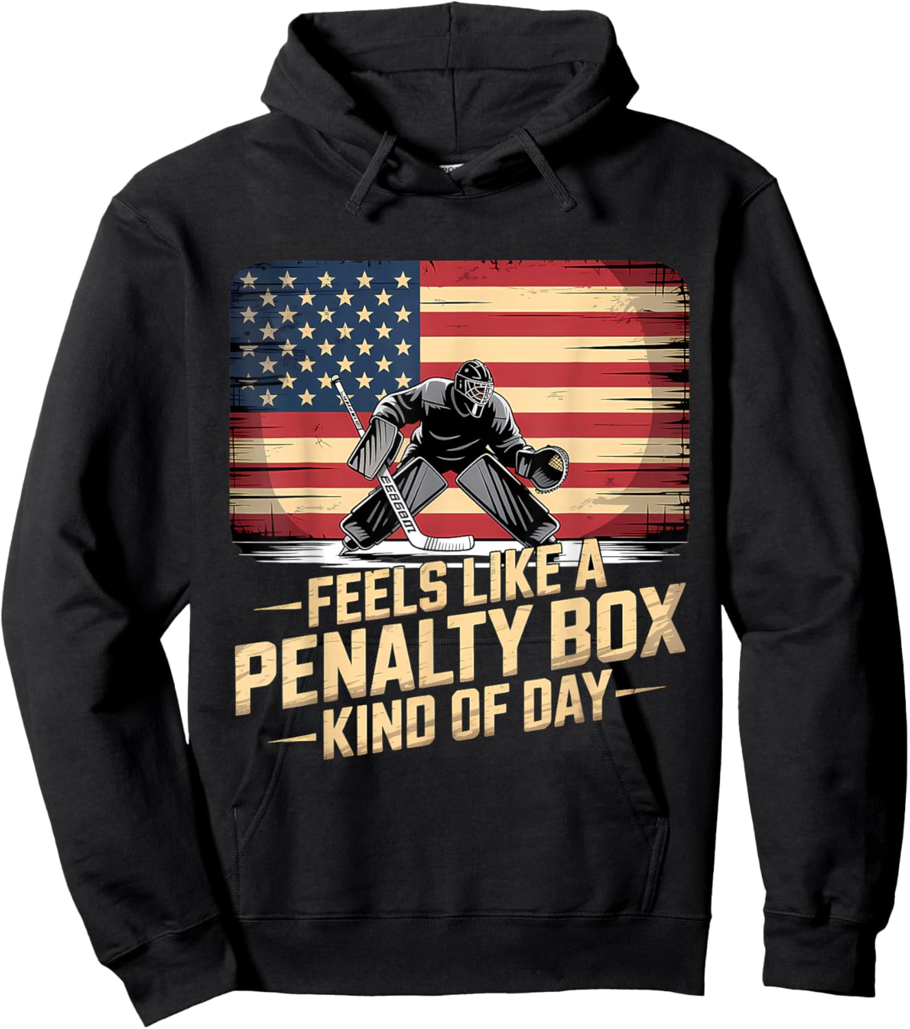 Feels Like A Penalty Box Kind of Day Funny Hockey Hoodie - Hoodie | Black