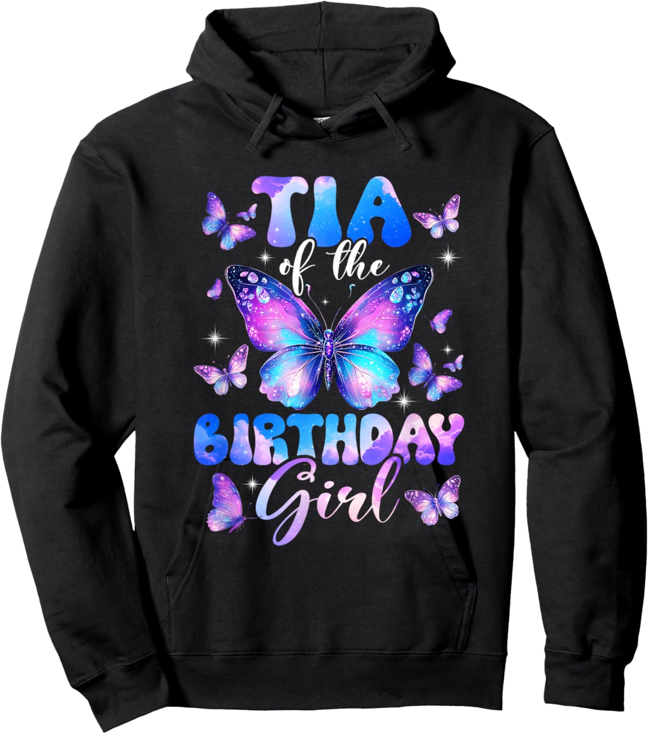 Tia of The Birthday Girl Butterfly Family Matching Hoodie - Hoodie | Black