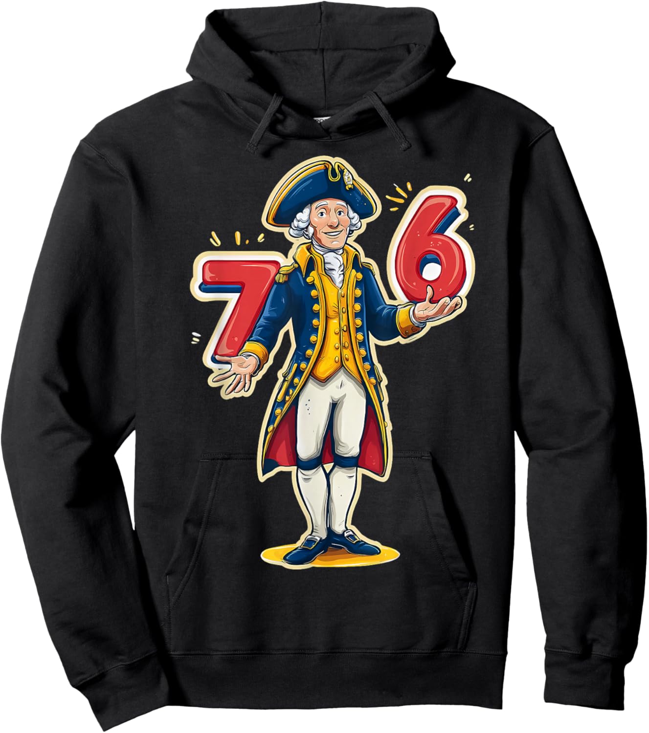 6-7 7-6 George Washington Shirt Six Seven American Design Hoodie - Hoodie | Black