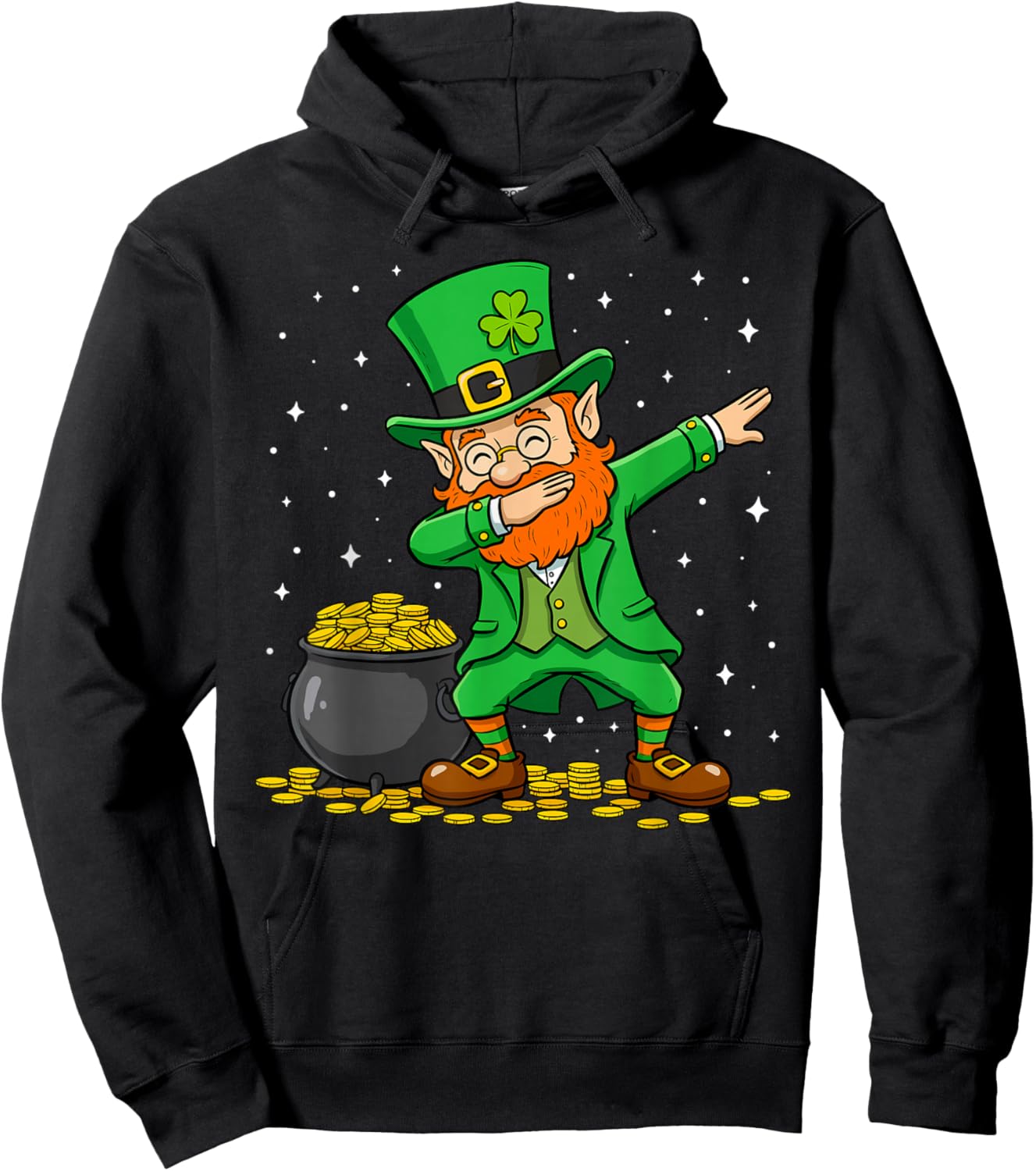 Dabbing Leprechaun Dab Dance St Patricks Day Men Women Boys Hoodie - Hoodie | Black