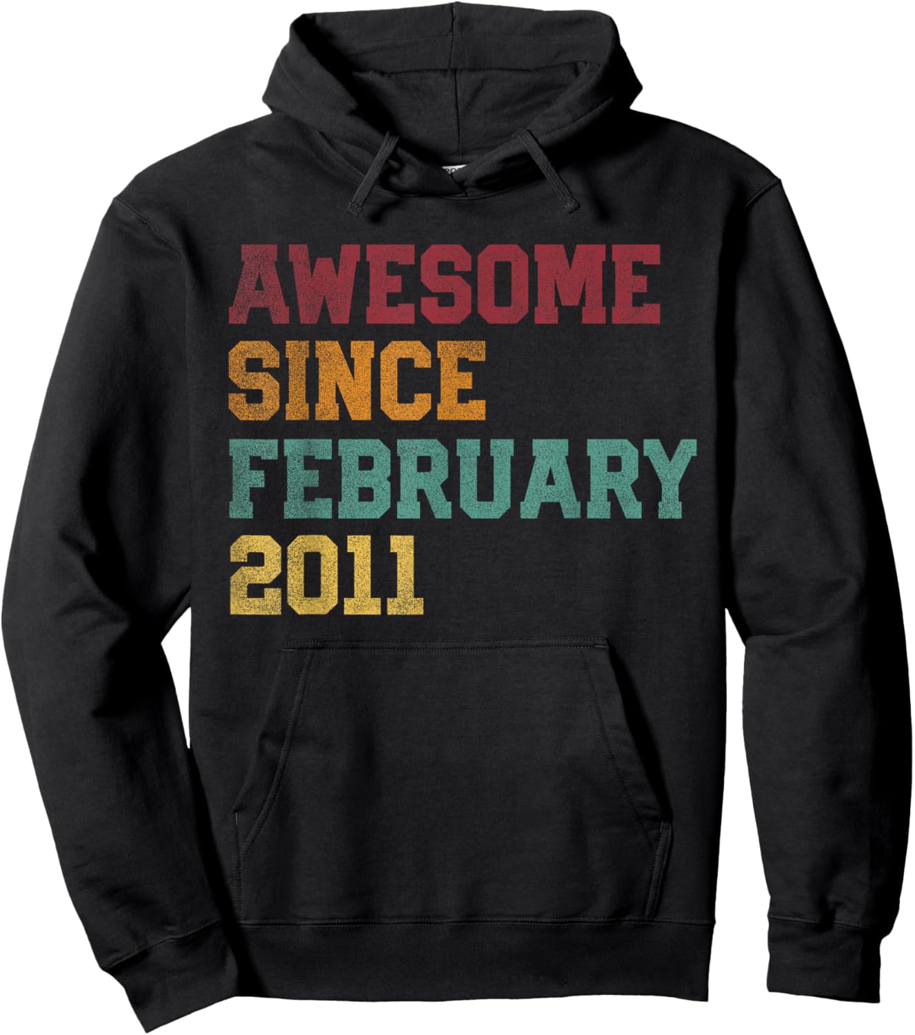 Awesome Since February 2011 15th Birthday 15 Years Old Hoodie - Hoodie | Black