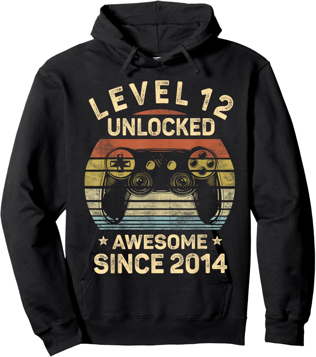 Level 12 Unlocked Awesome Since 2014 12th Birthday Gaming Hoodie - Hoodie | Black