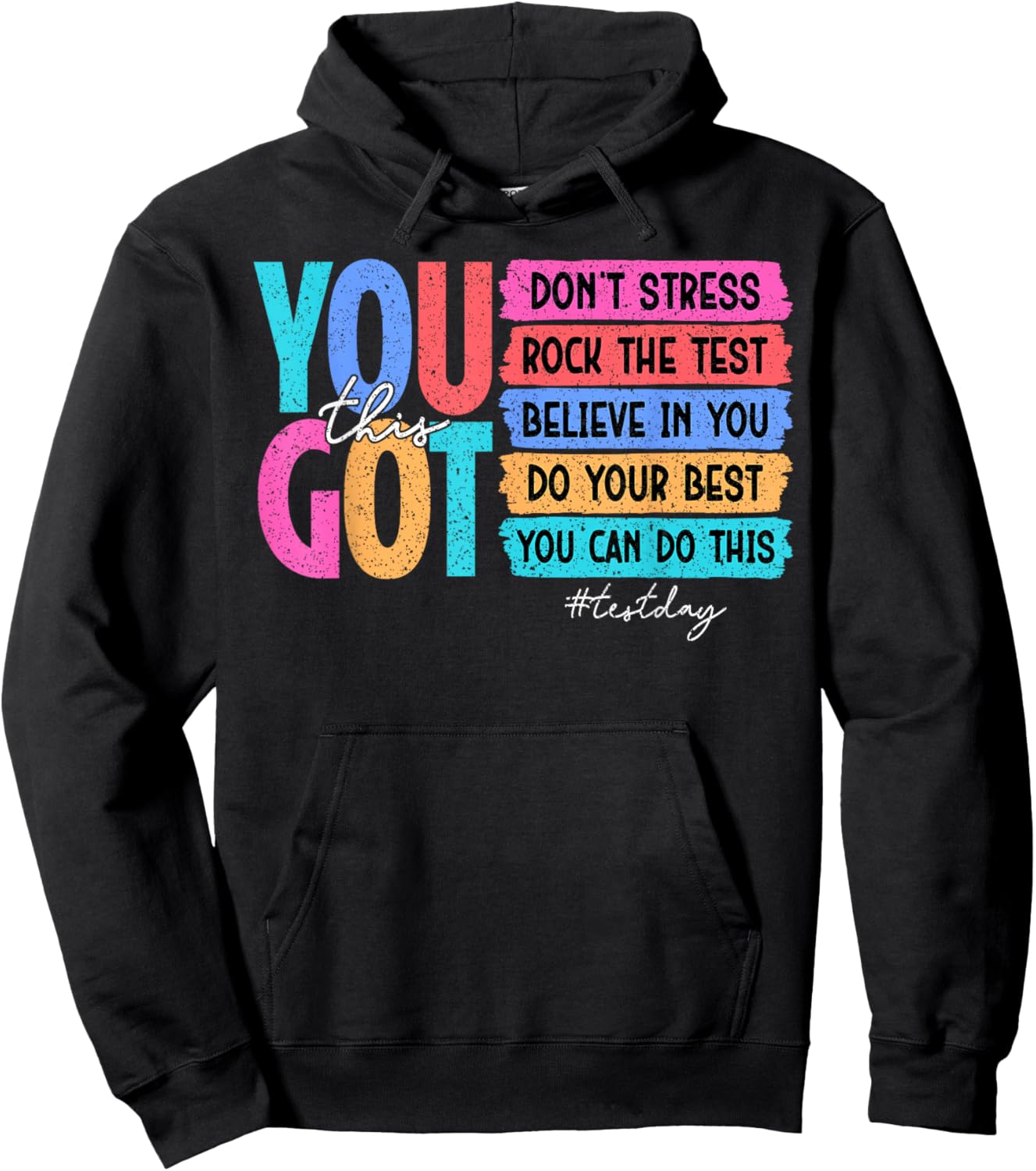 You Got This Don't Stress Rock The Test Boy Girl Teacher Hoodie - Hoodie | Black