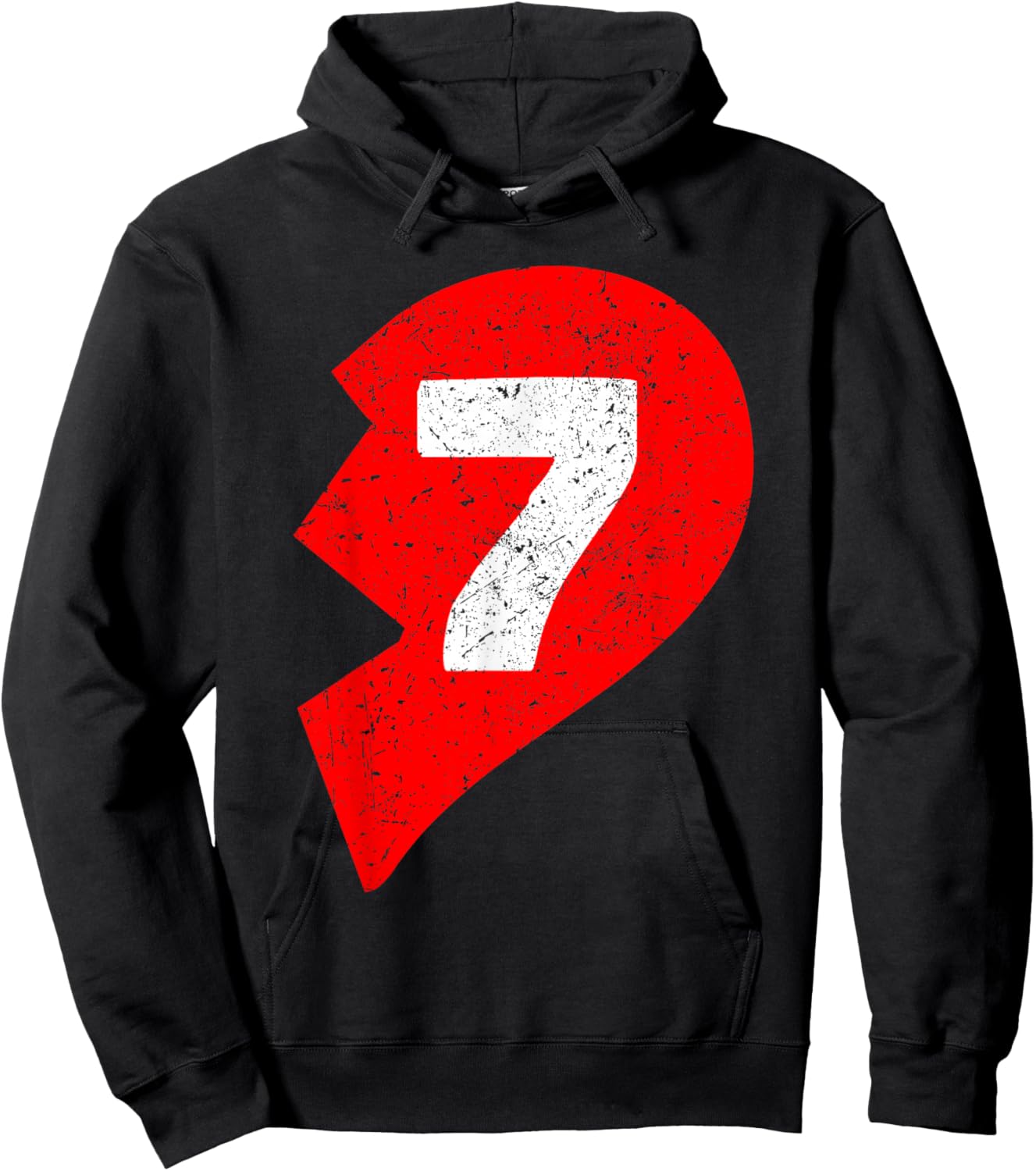 Number 7 Funny Matching Couple Friends Valentines Heart 67 Hoodie - Hoodie | Black