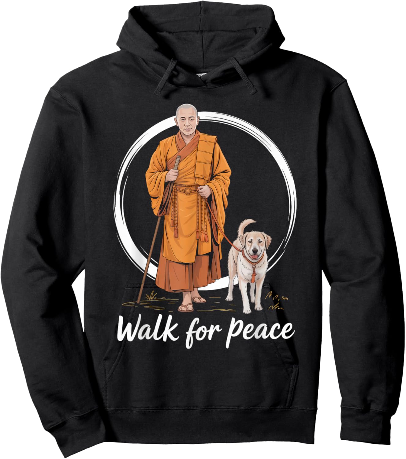Peace Walking Monks and Aloka Dog Walk for Peace Men Women Hoodie - Hoodie | Black
