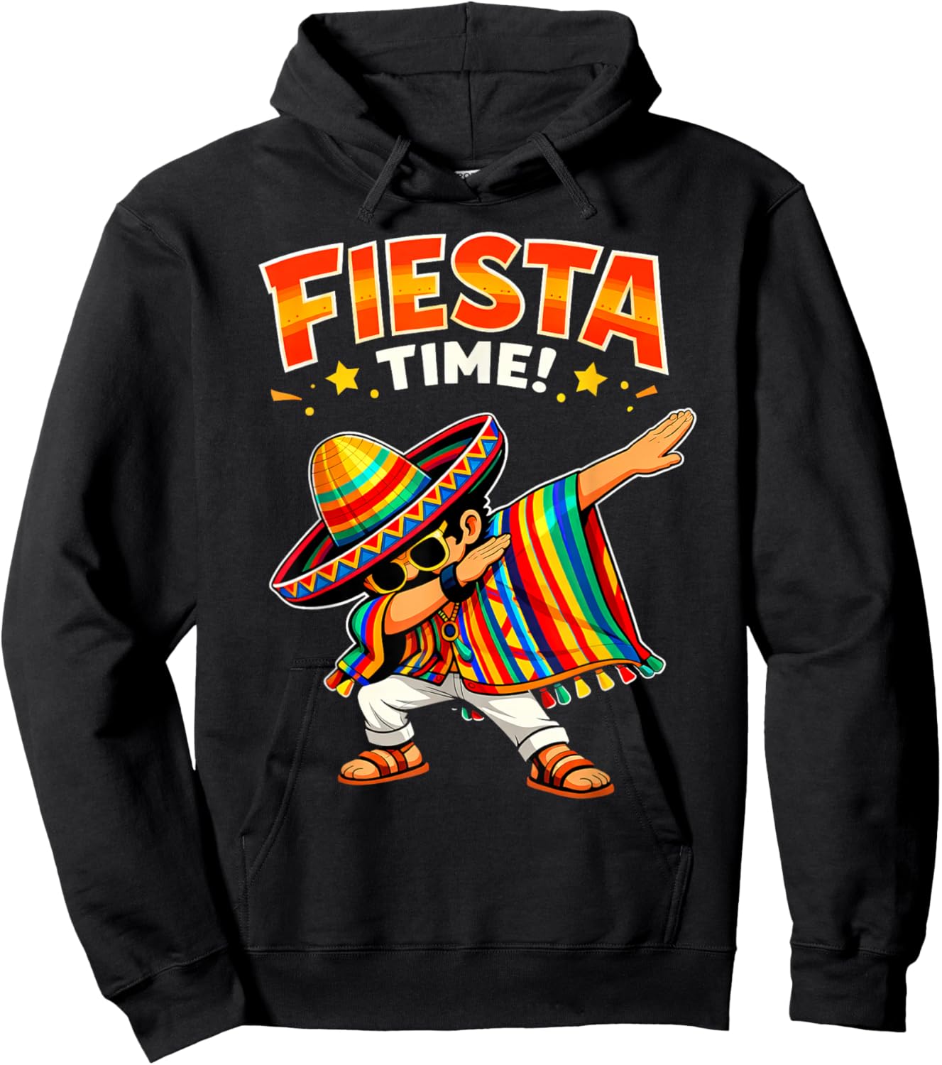 Dabbing Mexican Poncho Cinco de Mayo Sombrero Dab Hoodie - Hoodie | Black
