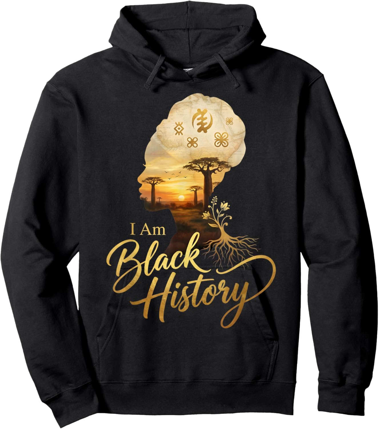 I Am Black History Month African American Proud Afro Melanin Hoodie - Hoodie | Black
