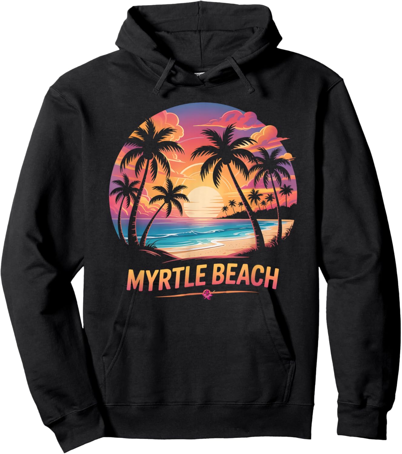 Cute Myrtle Beach Vacation Surfer Trip Family All Girls Team Hoodie - Hoodie | Black