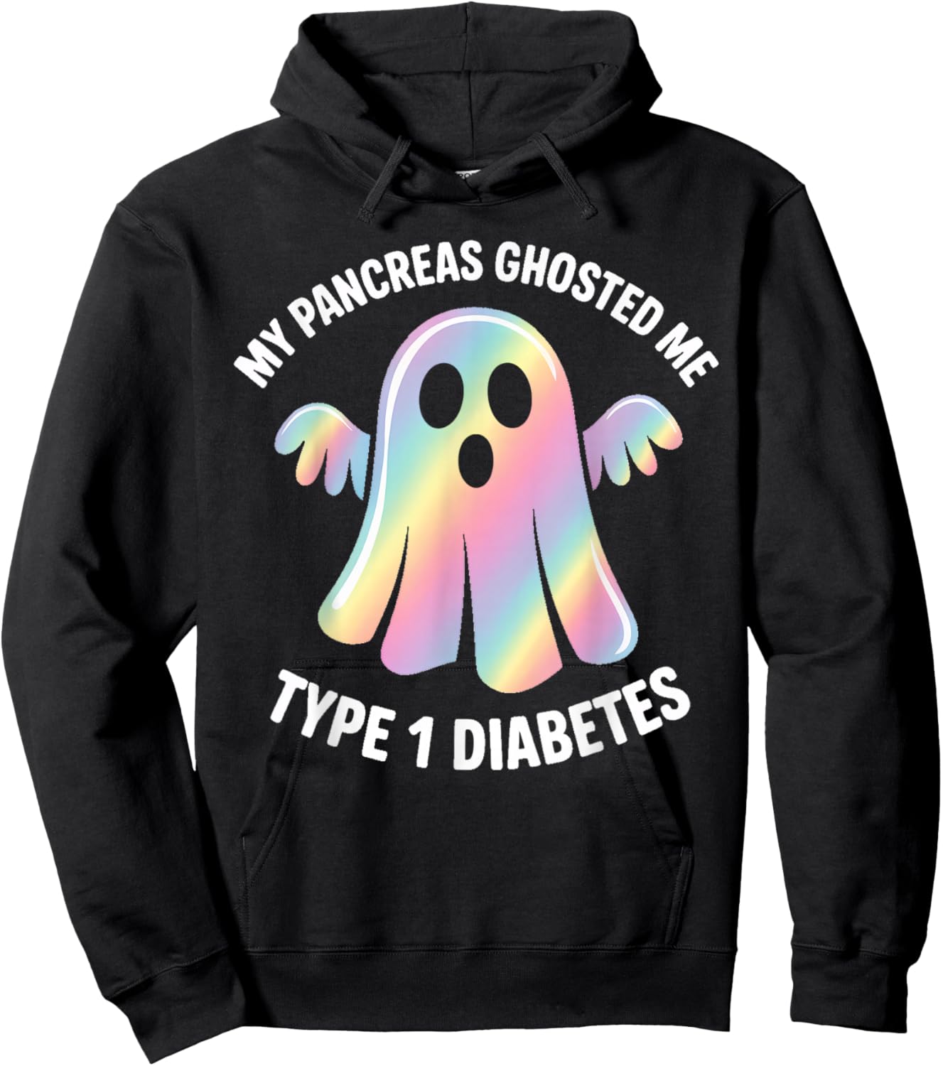 My Pancreas Ghosted Me Type 1 Diabetes Ghost Hoodie - Hoodie | Black