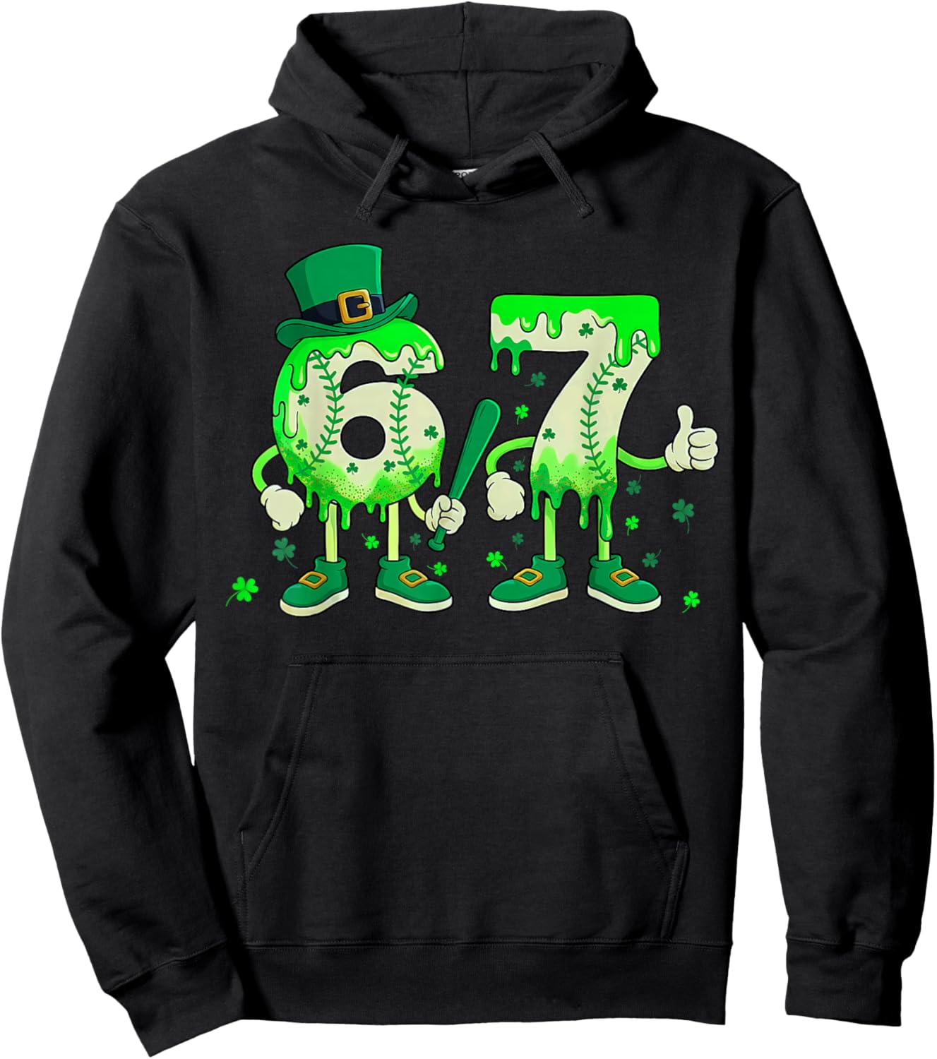 67 St Patricks Day Six Seven Meme 67 Baseball Drip Boys Kids Hoodie - Hoodie | Black