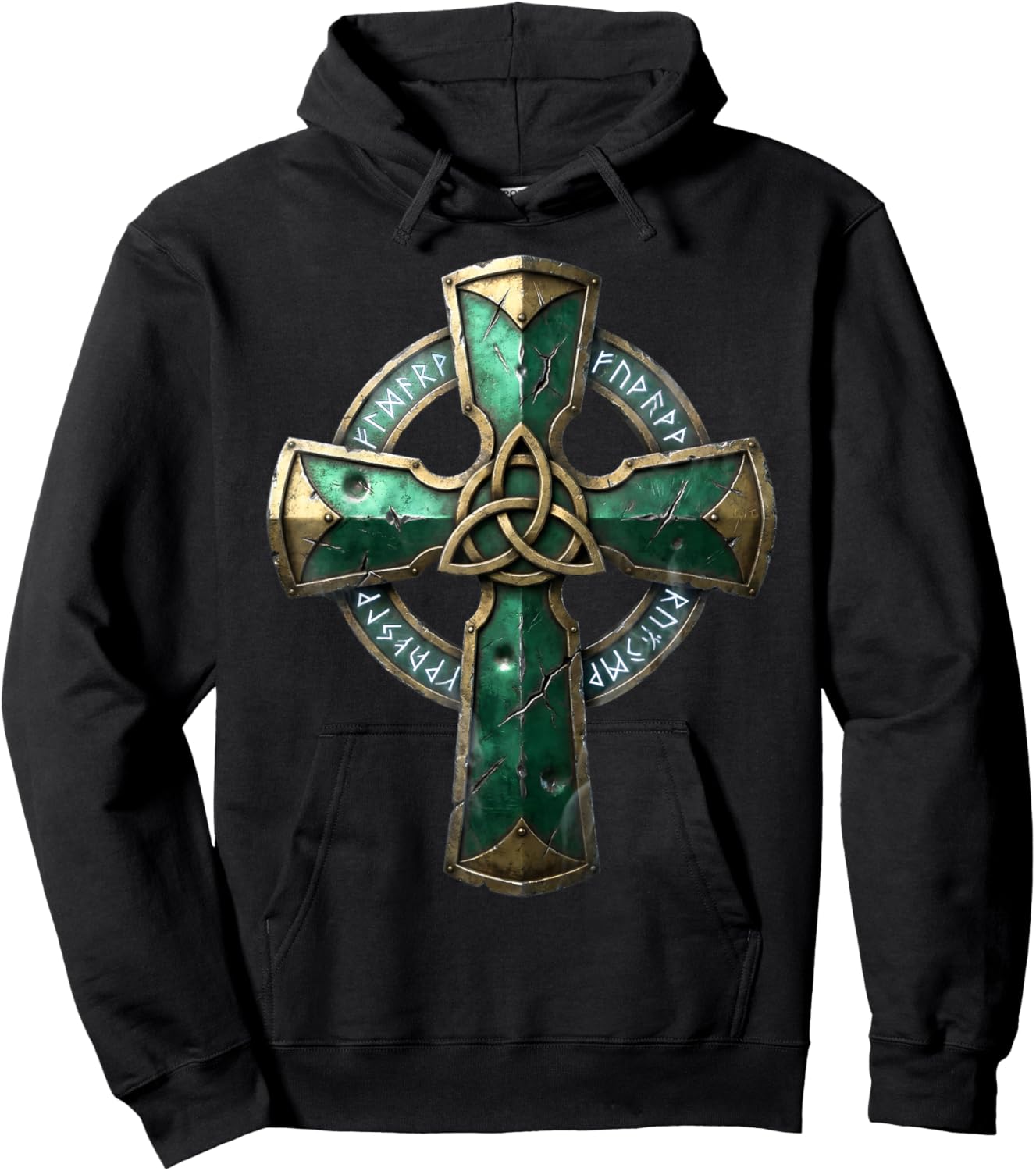 Ancient Celtic Cross Runes Irish Heritage Gear Hoodie - Hoodie | Black