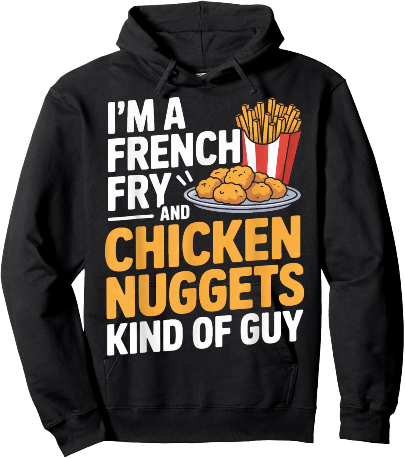 French Fry Nugget Enthusiast Funny Eating Hoodie - Hoodie | Black