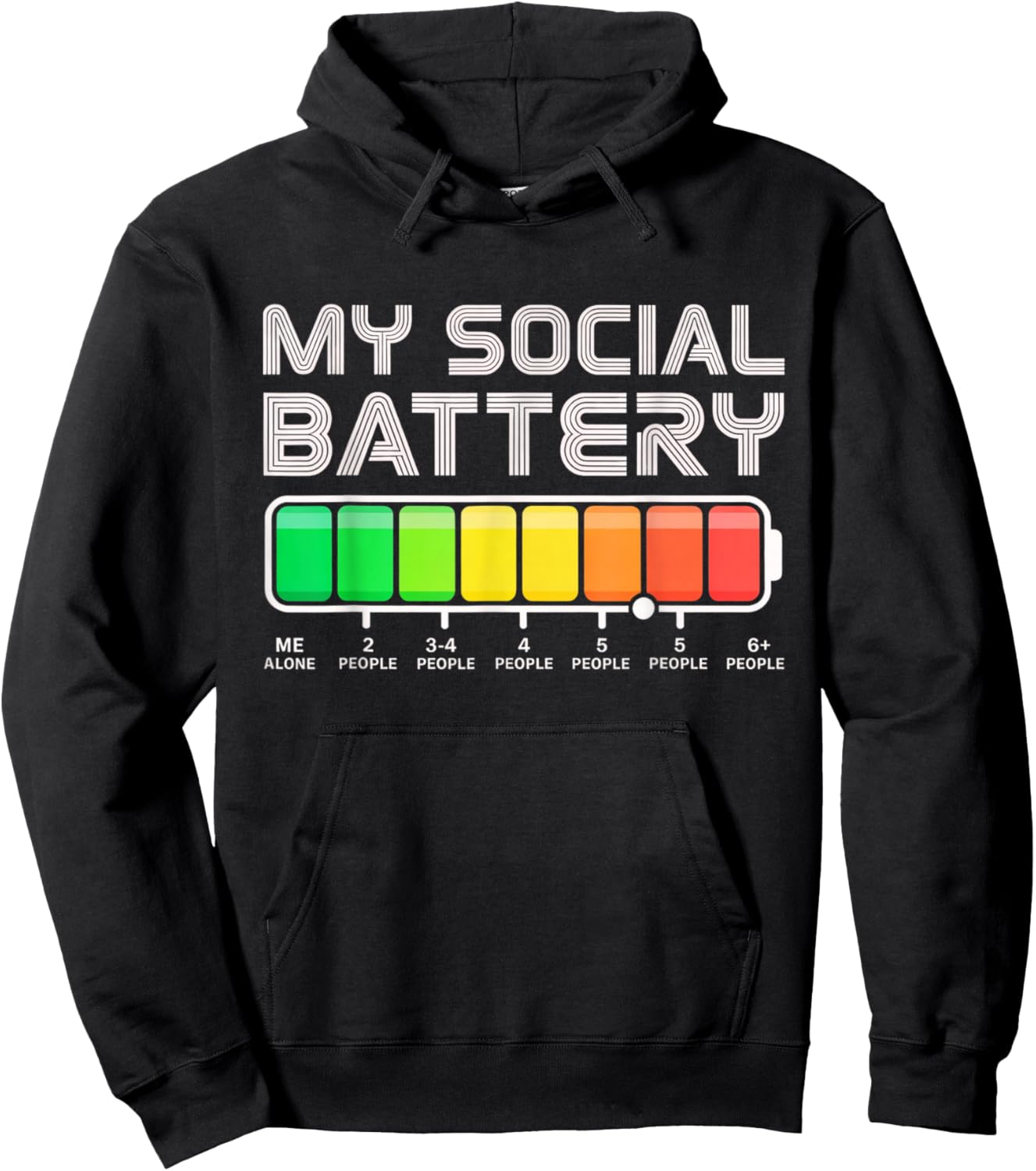 Social Battery Low Energy Antisocial Funny Introvert Hoodie - Hoodie | Black