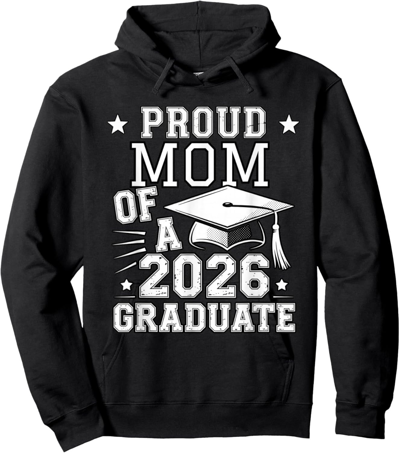 Cute Proud Mom 2026 Graduate Graduation Family Matching Hoodie - Hoodie | Black
